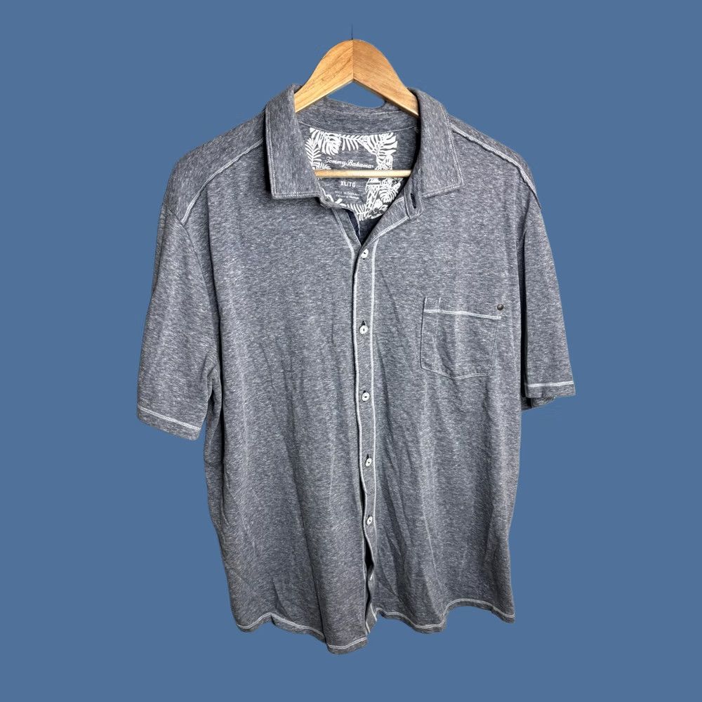 Tommy Bahama Tommy Bahama IslandZone Shirt Mens XL Gray Short Sleeve Button Up Casual Size US XL / EU 56 / 4 - 1 Thumbnail
