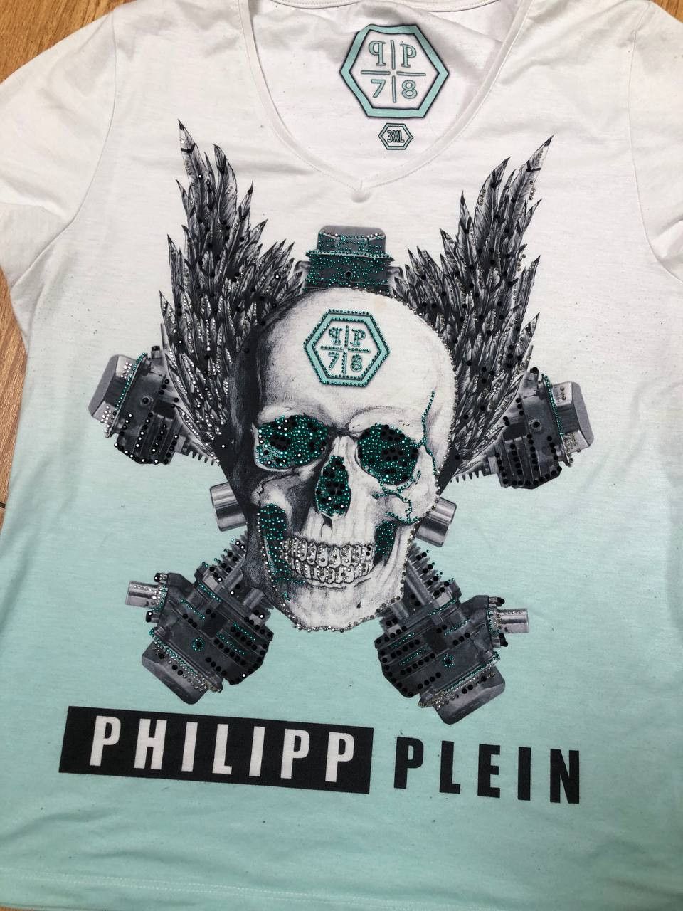 Japanese Brand × Philipp Plein Y2K Affliction Style All Over Print T Shirt Tee Japan Size US M / EU 48-50 / 2 - 10 Thumbnail
