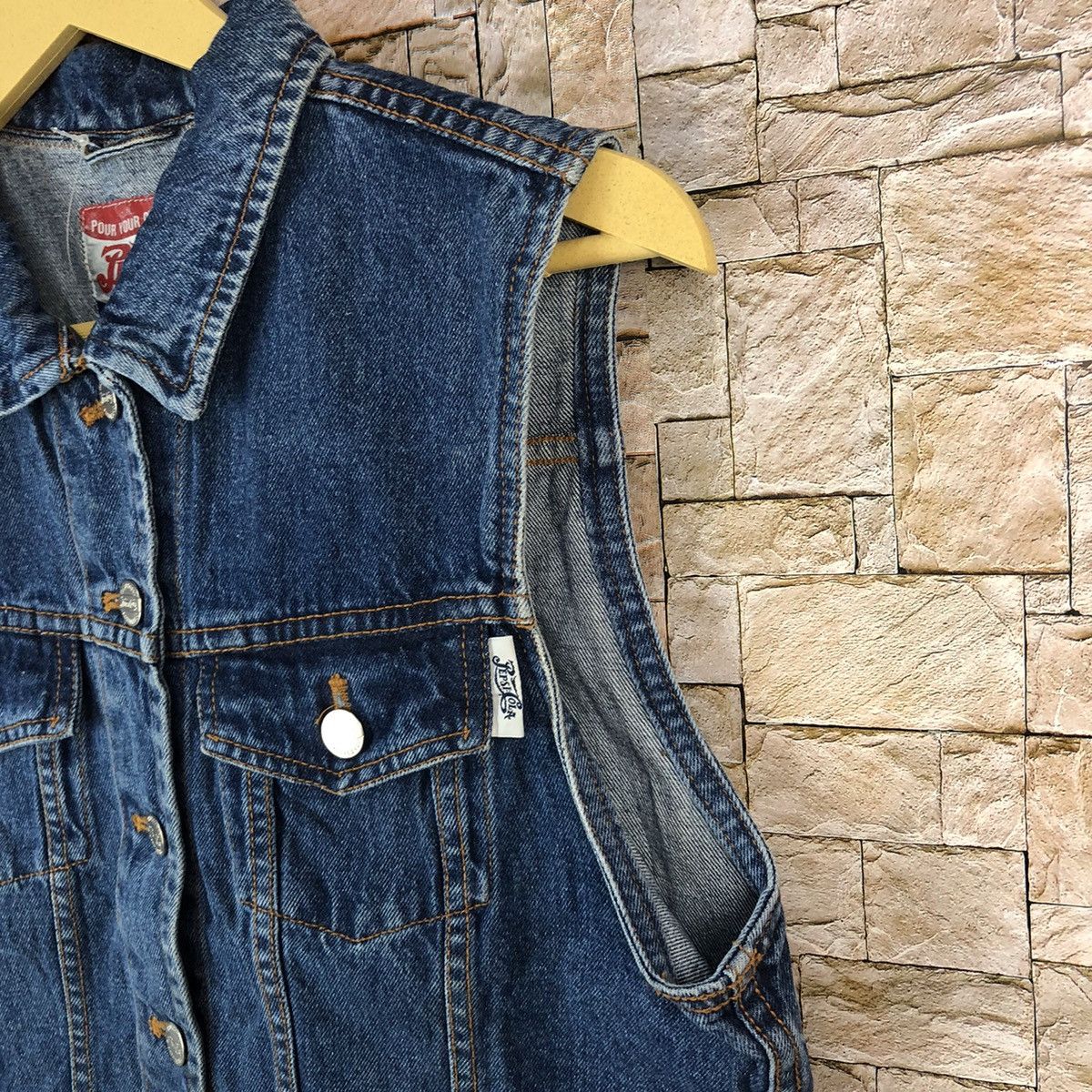 Coca Cola Pepsi Cola Blue Denim Vest #A838 Size US S / EU 44-46 / 1 - 8 Thumbnail