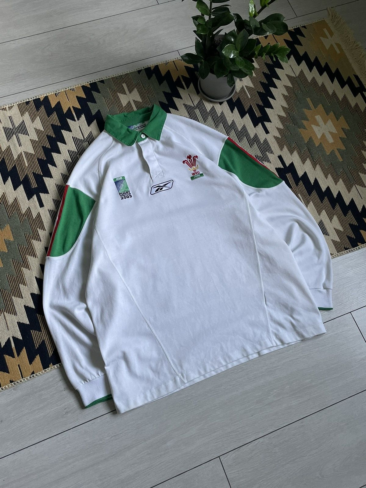 Reebok × Vintage Vintage Reebok WRU World Cup 2003 Rugby Longsleve Size US L / EU 52-54 / 3 - 3 Thumbnail
