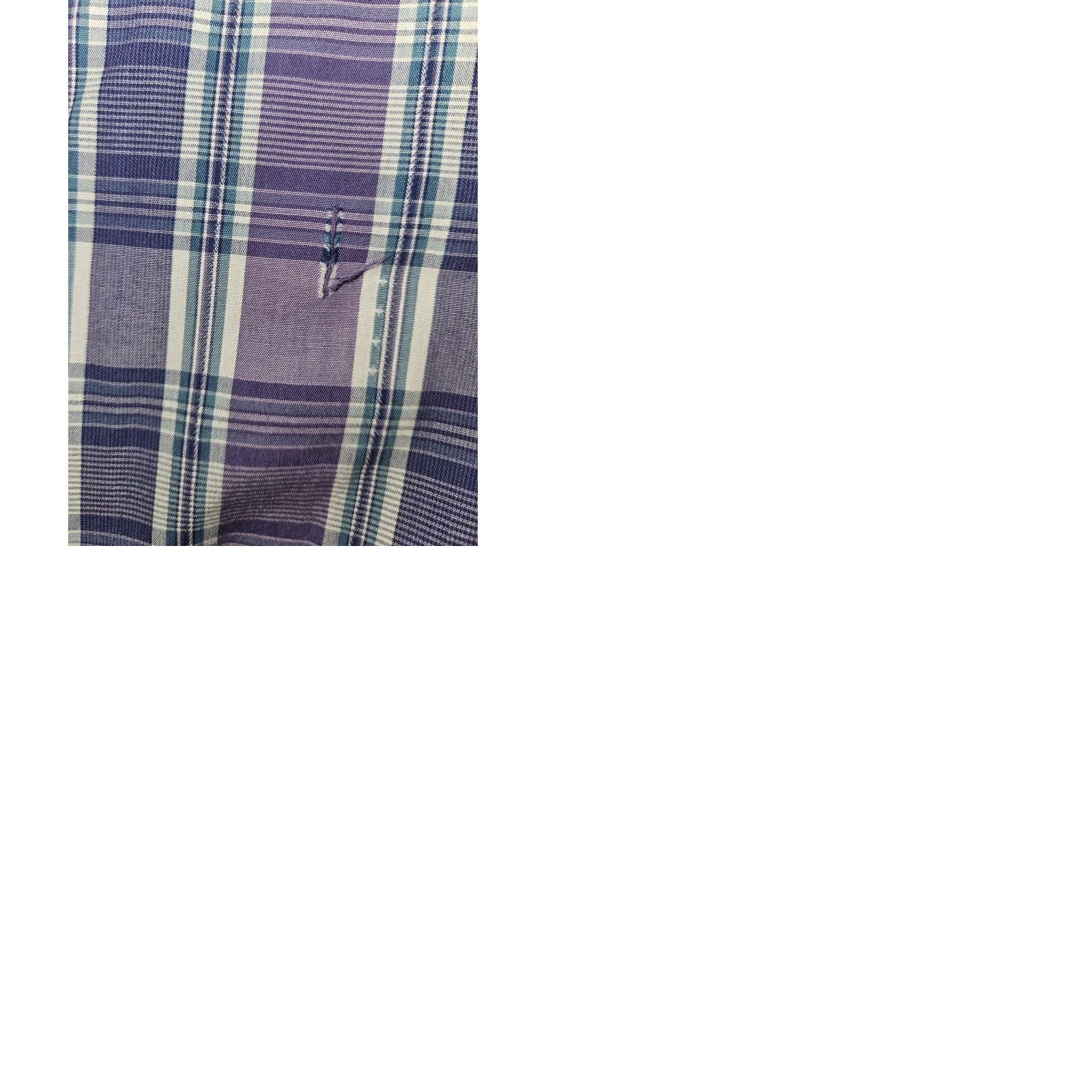 Wrangler VINTAGE Wrangler Pearl Snap Shirt Men's Large Purple Plaid Cowboy Surged Hem Size US L / EU 52-54 / 3 - 9 Thumbnail