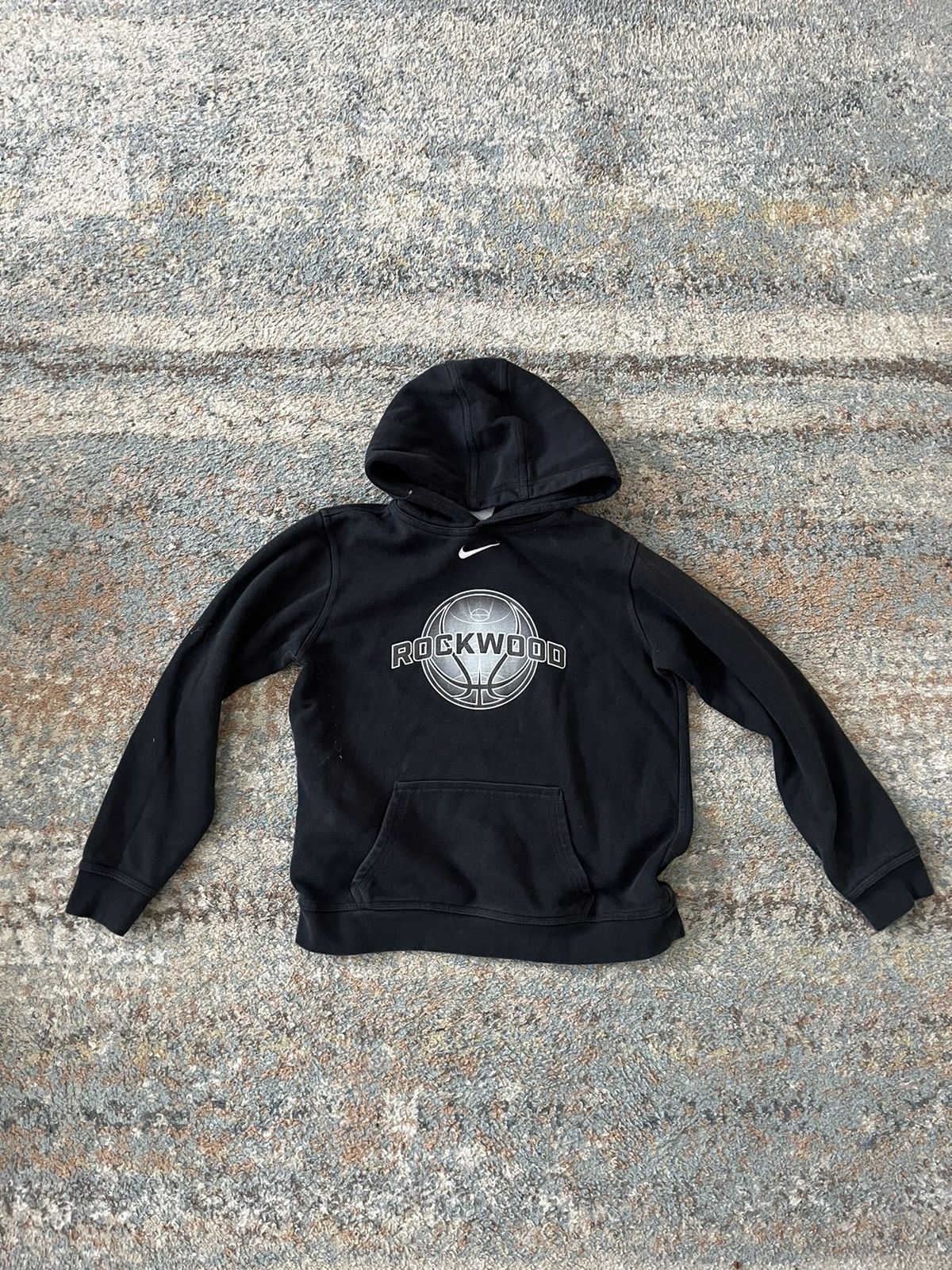 Nike × Vintage VTG 90s Nike Small Swoosh Hoodie Size US XS / EU 42 / 0 - 1 Thumbnail