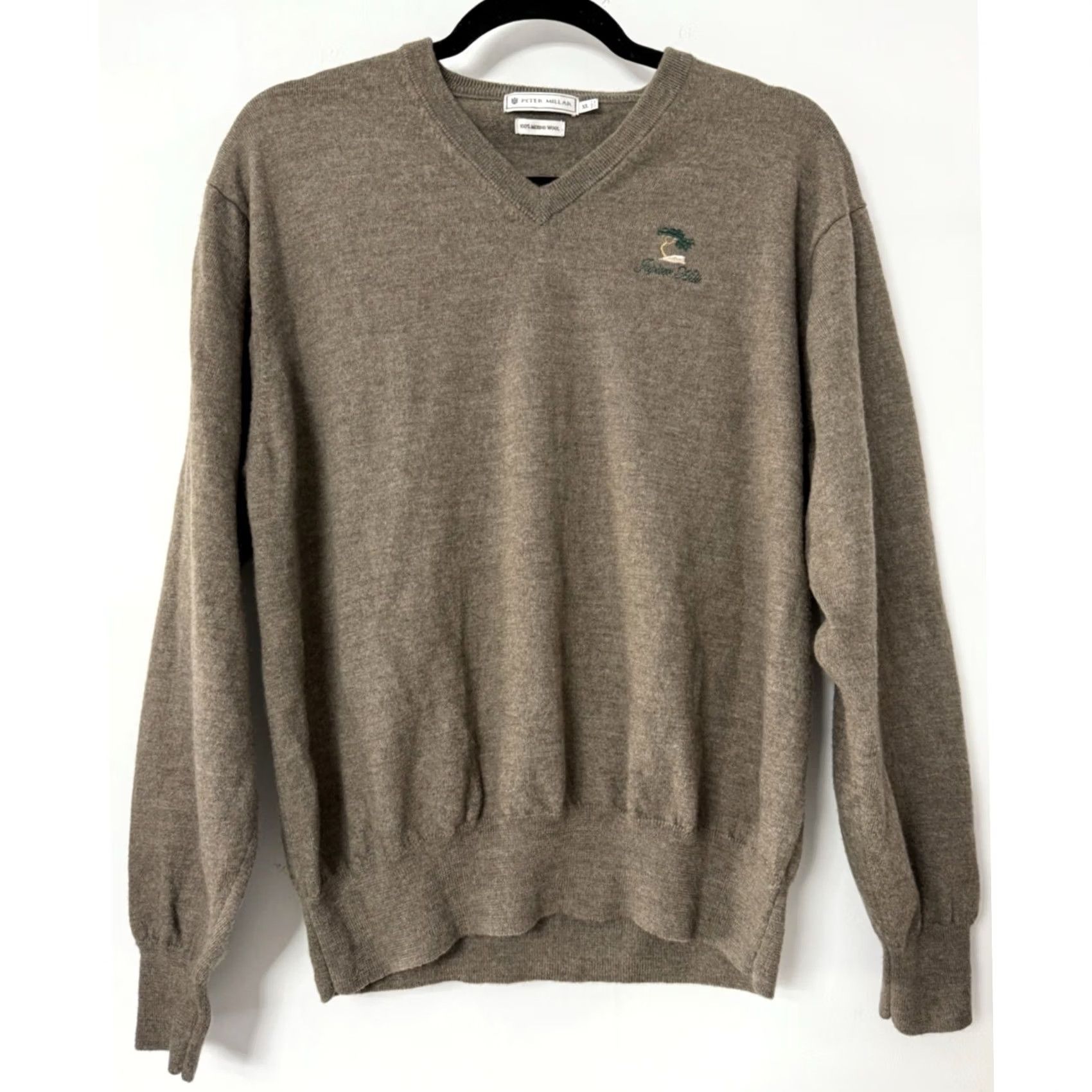 Peter Millar Peter Millar Merino Wool Blend Sweater Brown Solid Knit Men XL V-Neck Pullover Long Sleeve Size US XL / EU 56 / 4 - 2 Thumbnail