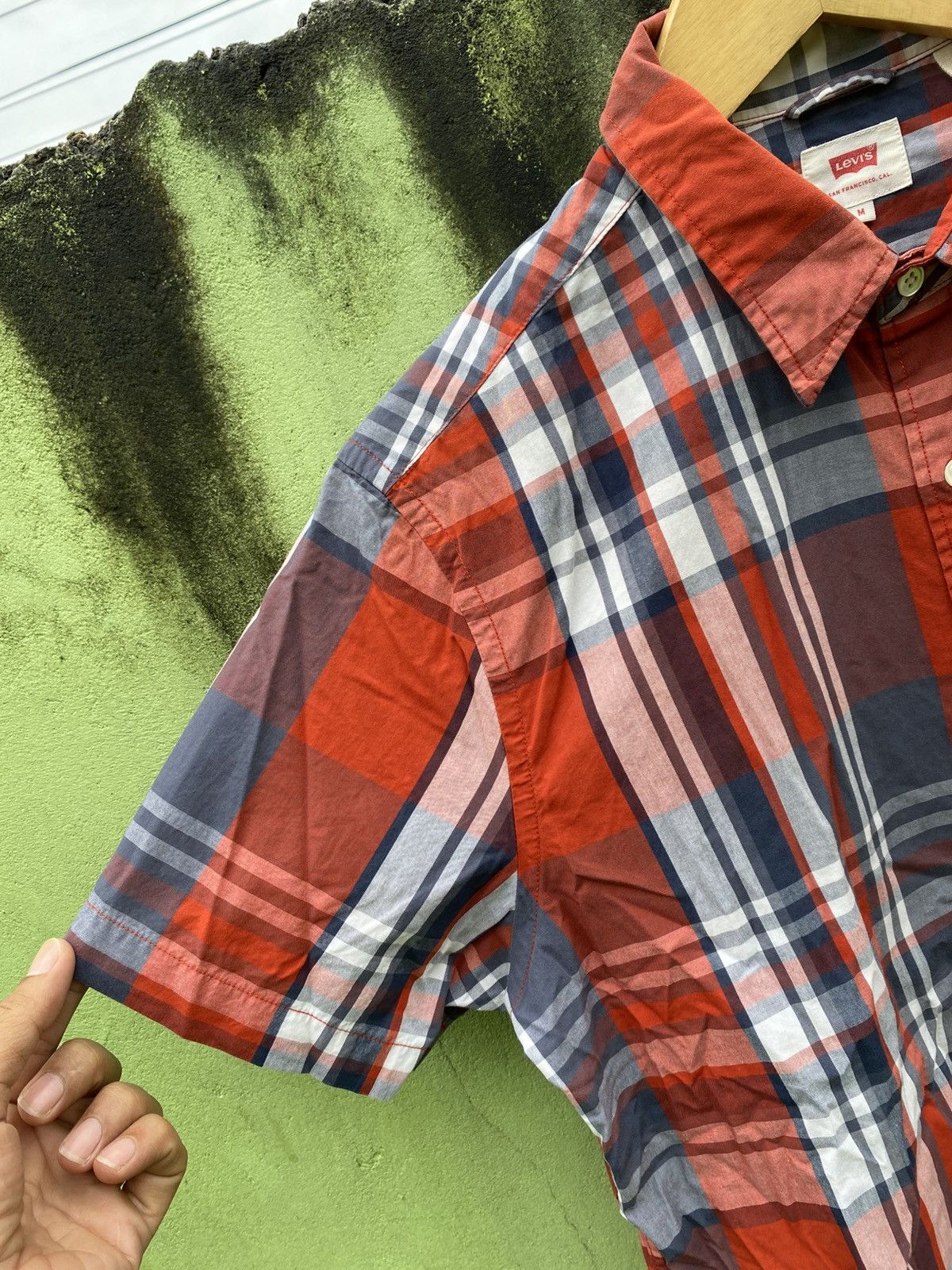 Levi's Levi’s Red Navy Plaid Short Sleeve Shirt Classic Summer Look Size US M / EU 48-50 / 2 - 3 Thumbnail