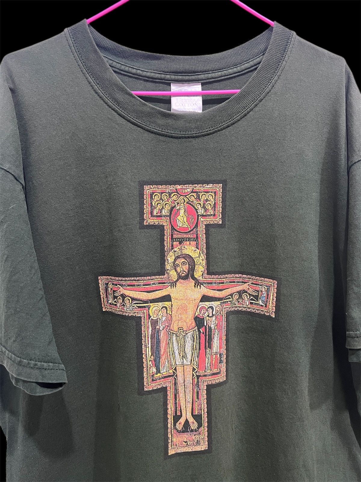 Vintage Vintage Y2K San Damiano Cross Jesus God Bible Holy Tee Faded Size US L / EU 52-54 / 3 - 1 Thumbnail