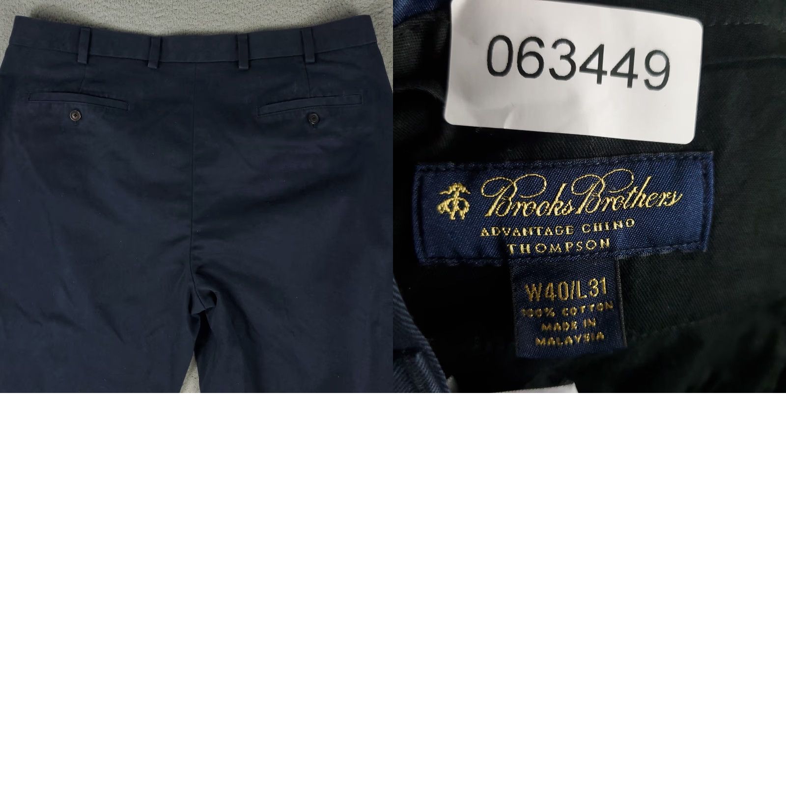 Brooks Brothers BROOKS BROTHERS PANTS Mens 40x31 Chino Regular Blue Pleated Cotton Trousers Size US 40 / EU 56 - 8 Thumbnail