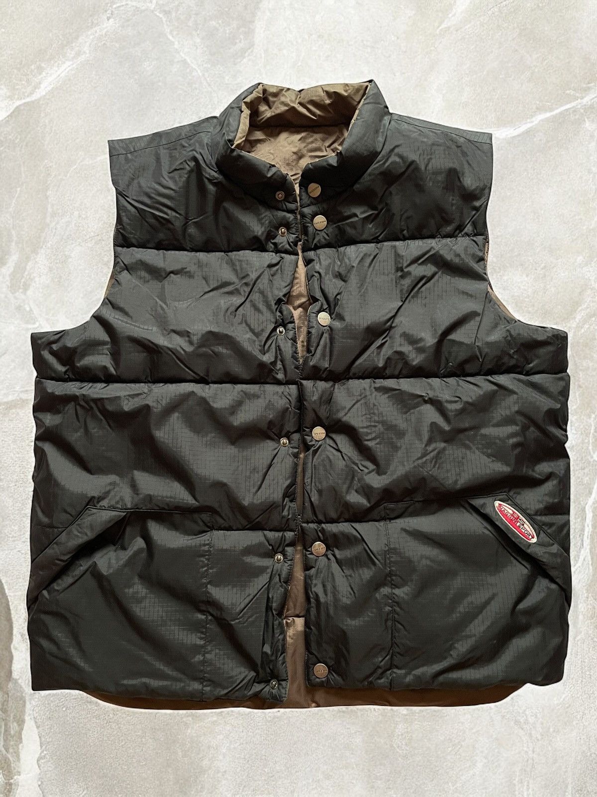 Other × Vintage VINTAGE TWO SIDED PUFFER DOWN VEST BUTTONS NYLON Y2k avant Size US L / EU 52-54 / 3 - 3 Thumbnail