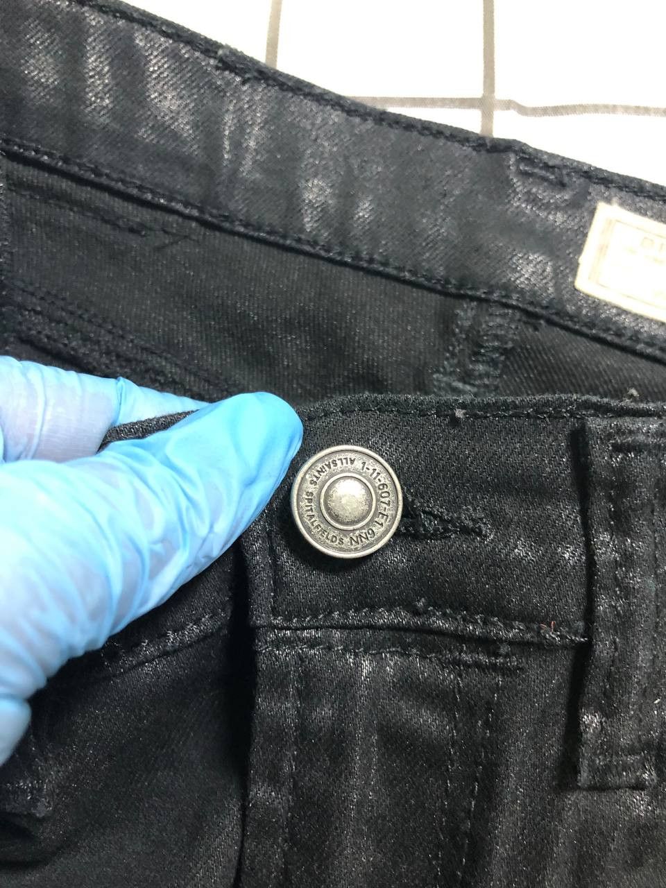 Allsaints All Saints Low Rise Cropped Skinny Jeans, Coated, Petrel Size 25" / US 0 / IT 36 - 11 Thumbnail
