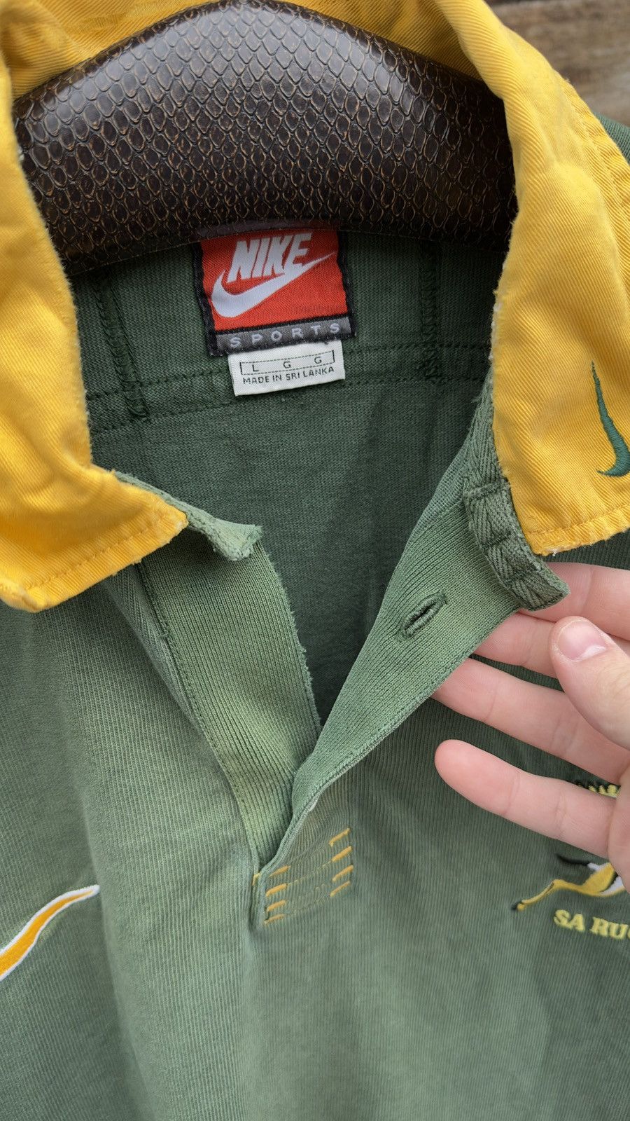 Nike intage 90s Nike SA Rugby South Africa Green Needs Repair Size US L / EU 52-54 / 3 - 7 Thumbnail