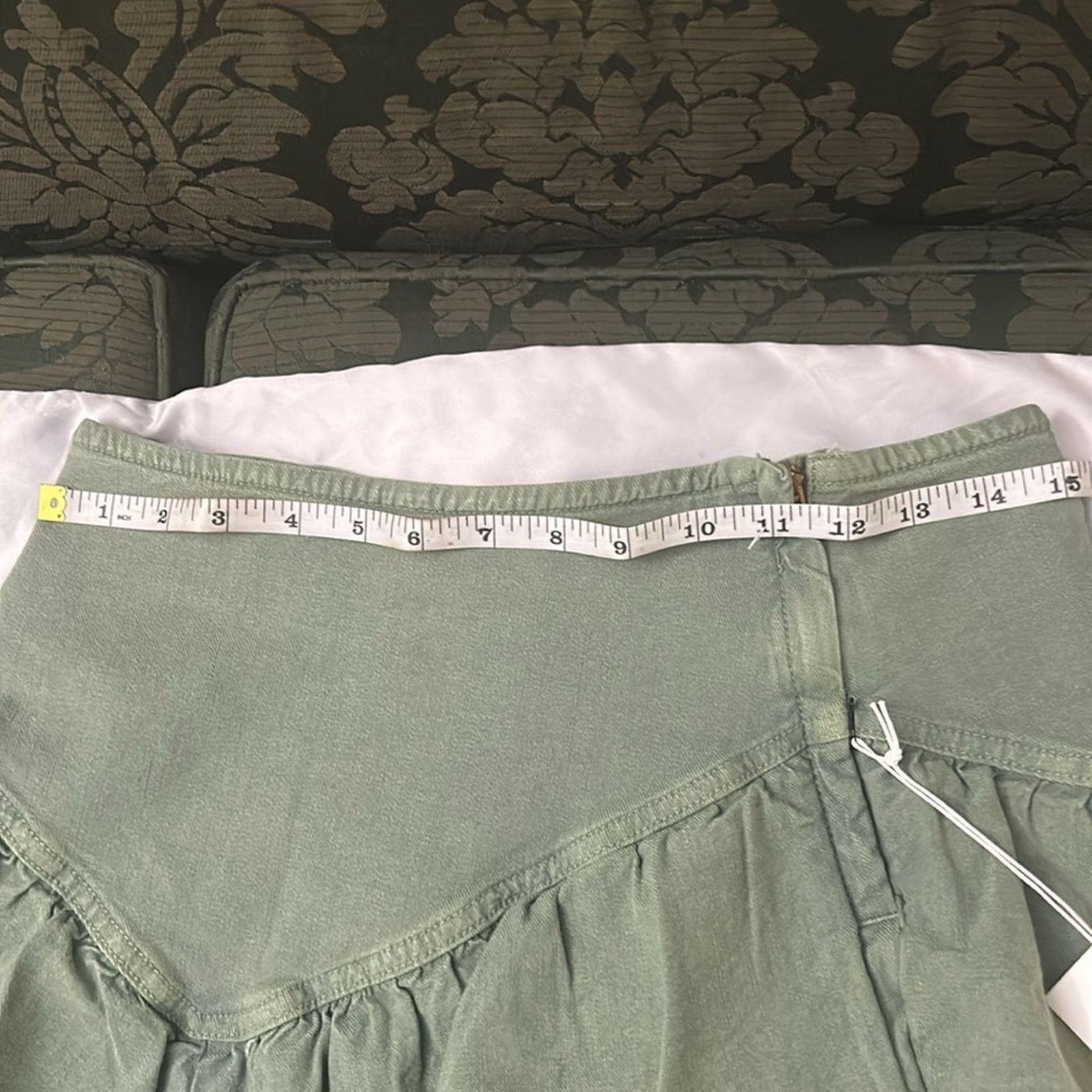 MOTHER MOTHER Denim The Ruffle Mini Skirt 30 NEW Loden Green Size 30" / US 8 / IT 44 - 5 Thumbnail