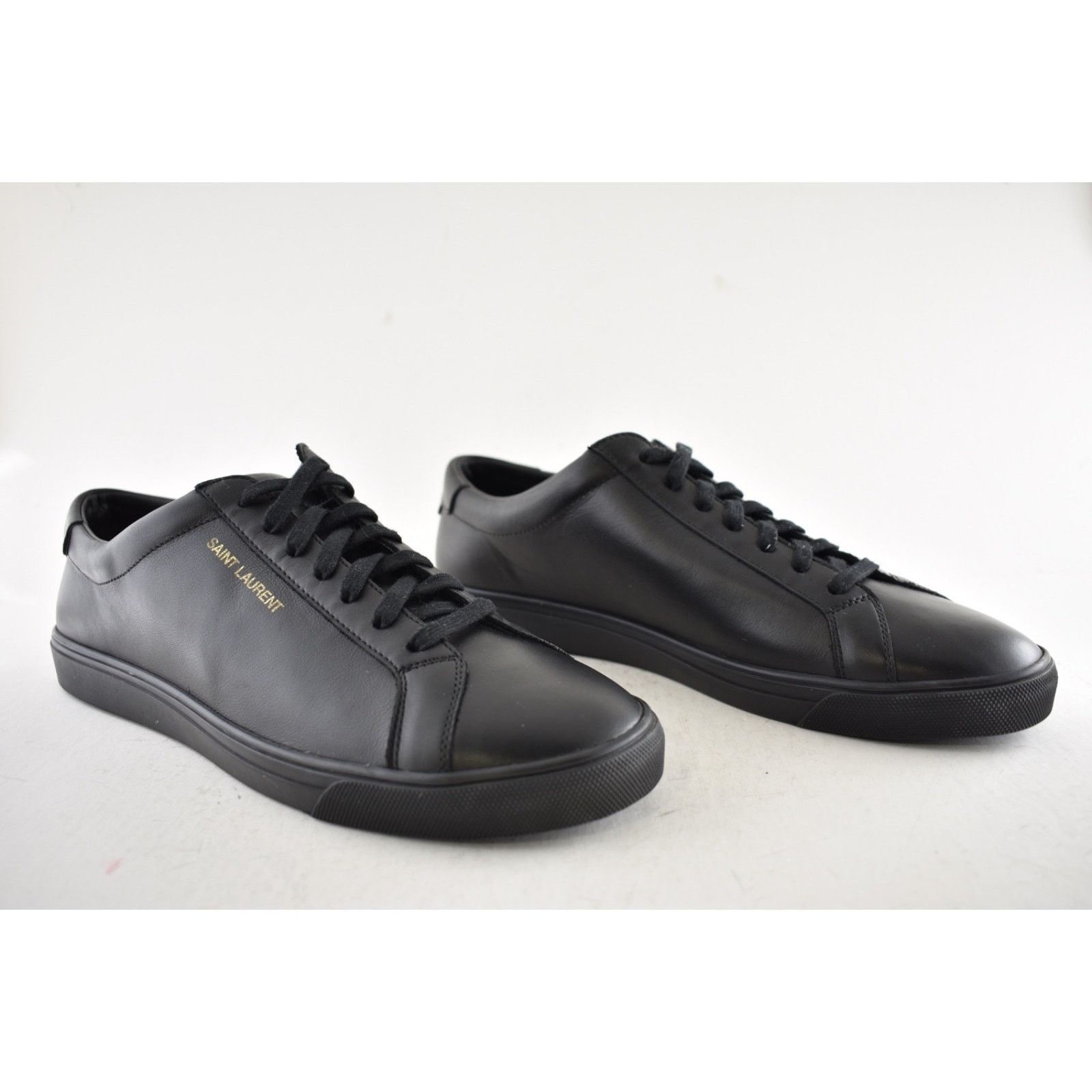 Yves Saint Laurent Saint Laurent Andy Black Leather Low Top Sneaker 44 (US 11) Size US 11 / EU 44 - 4 Thumbnail