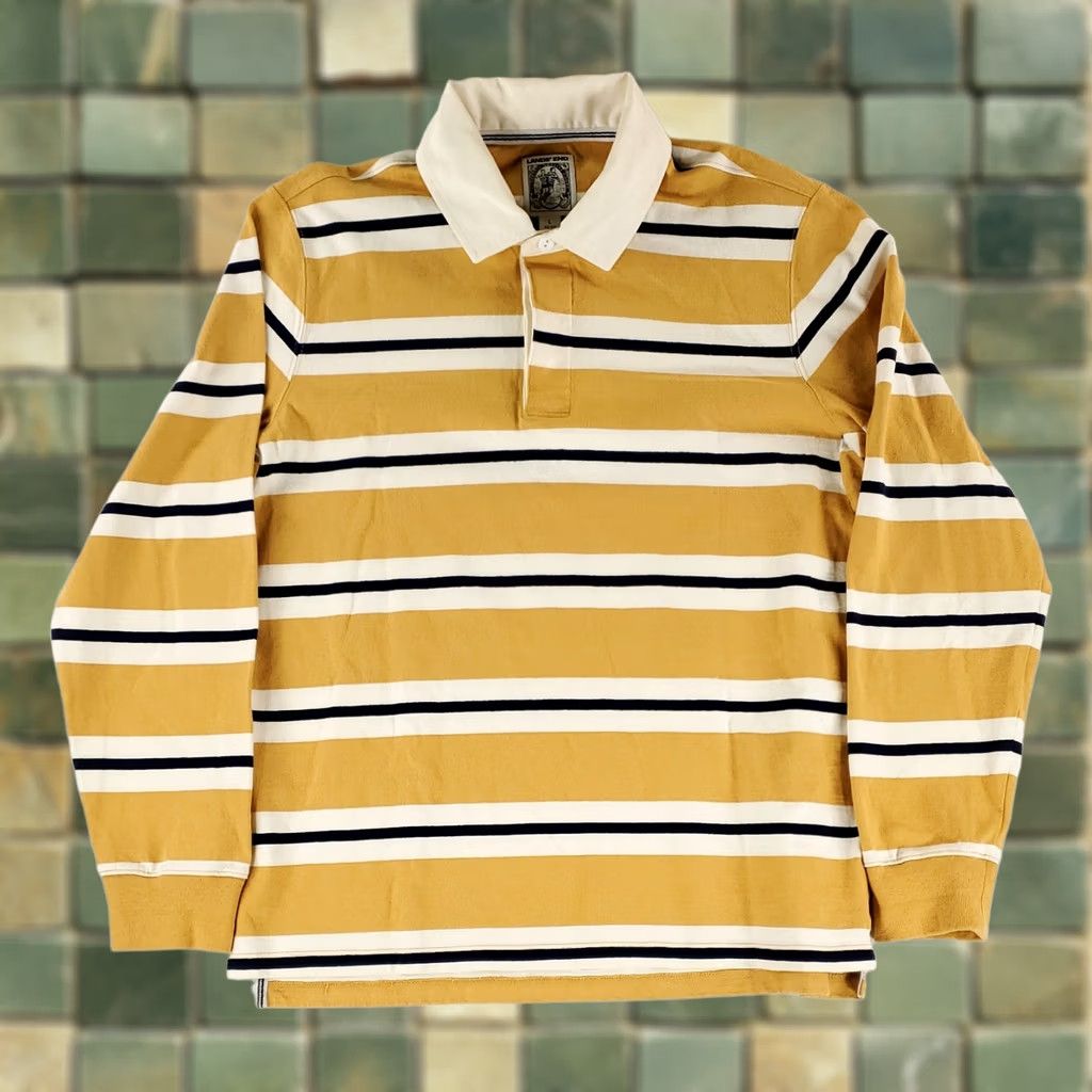 Lands' End Lands' End Shirt Rugby Striped Yellow Blue White Long Sleeve Mens L Multicolor Shirt L Mens Size US L / EU 52-54 / 3 - 1 Thumbnail