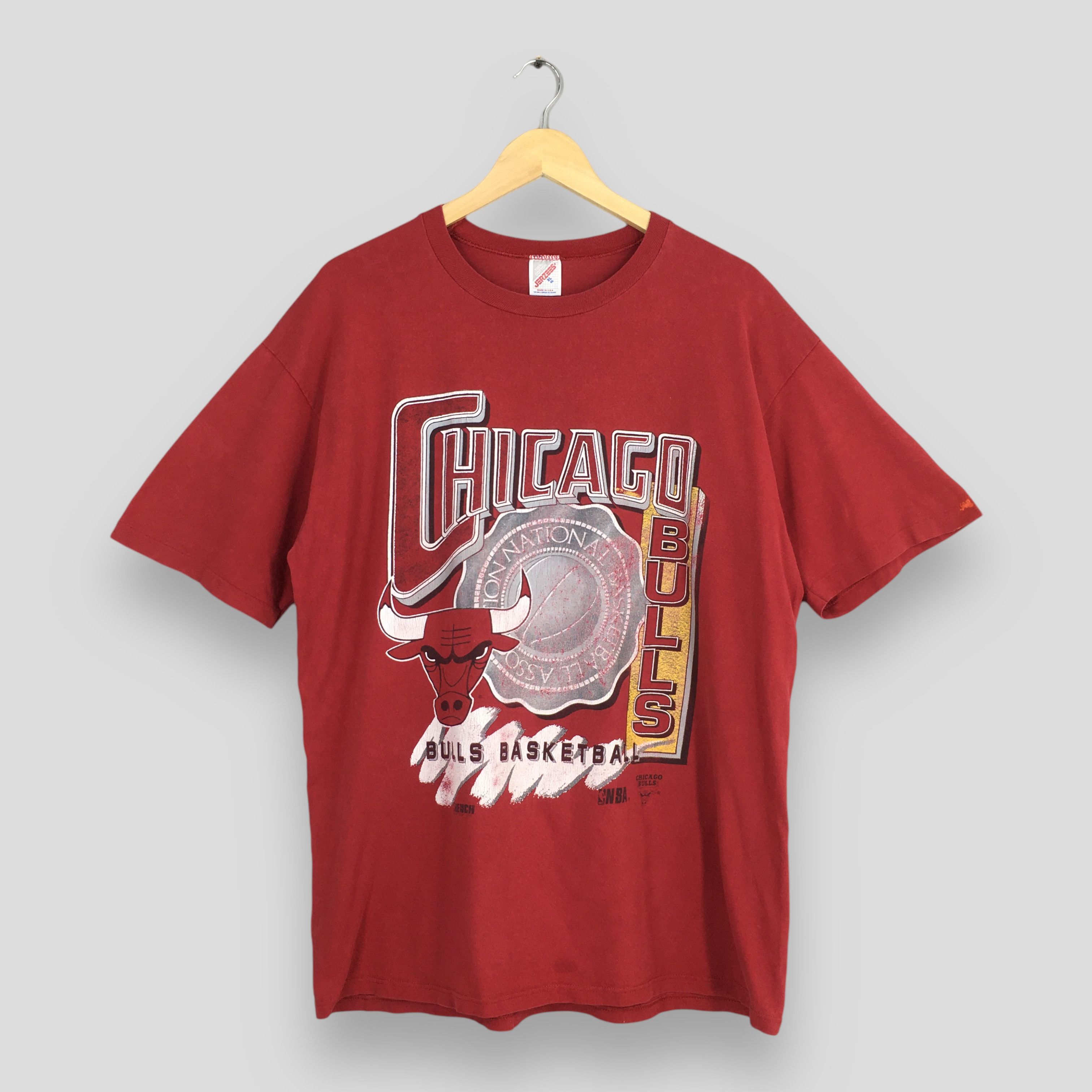 NBA Vintage 1993 Chicago Bulls Nba World Champions Red T shirt Size US XL / EU 56 / 4 - 1 Thumbnail