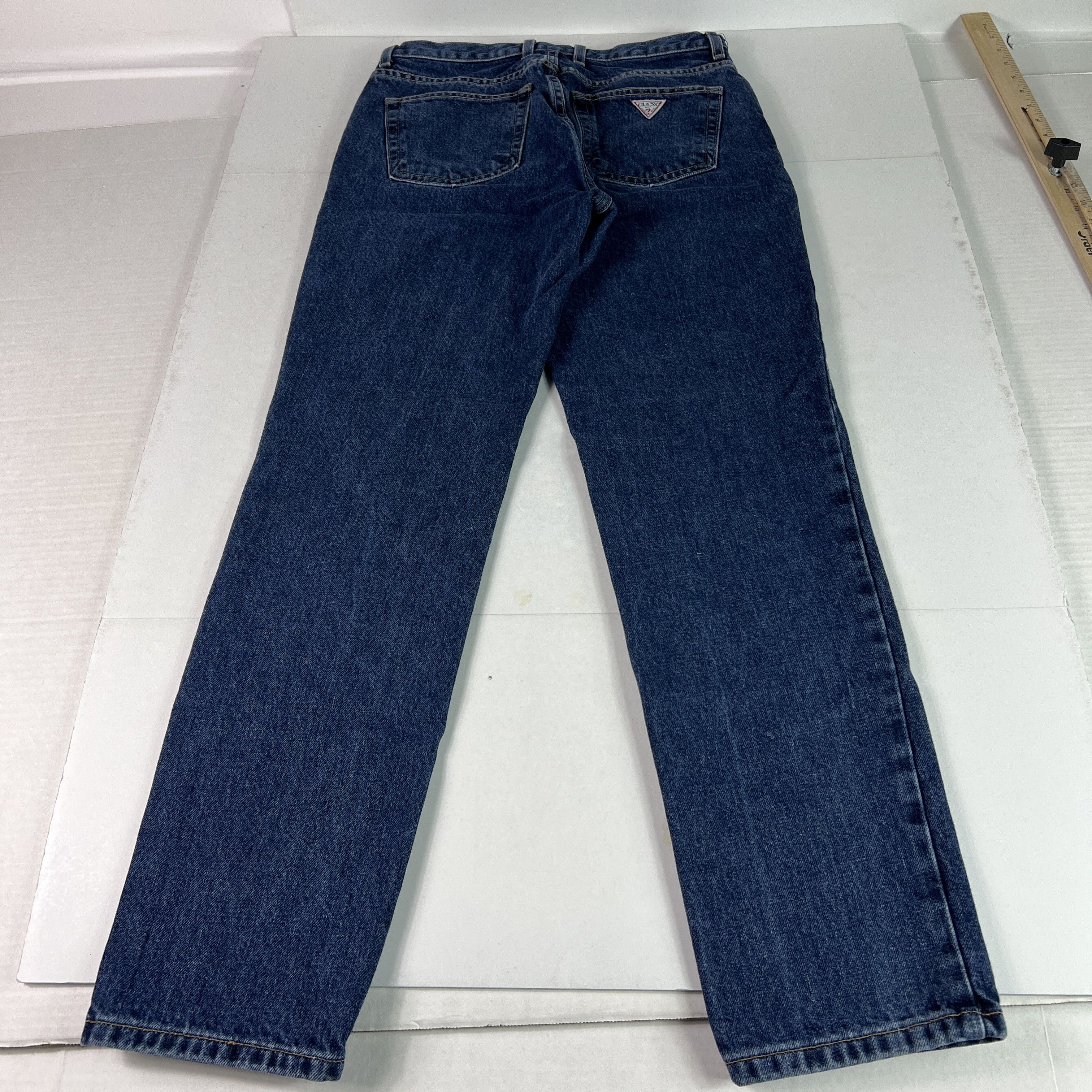 Guess VTG 90s Guess Jeans High Rise Straight Narrow Leg Blue Denim Size 30" / US 8 / IT 44 - 9 Thumbnail