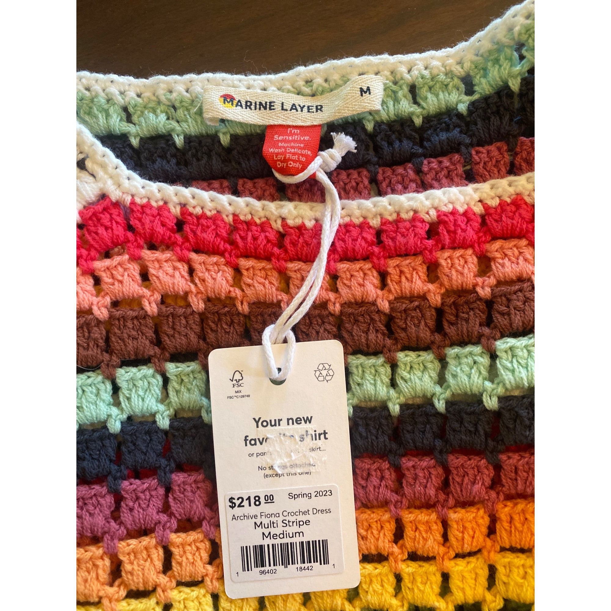 Marine Layer NWT Marine Layer Fiona Crochet Dress Multi Stripe M Hard to Size M / US 6-8 / IT 42-44 - 4 Thumbnail