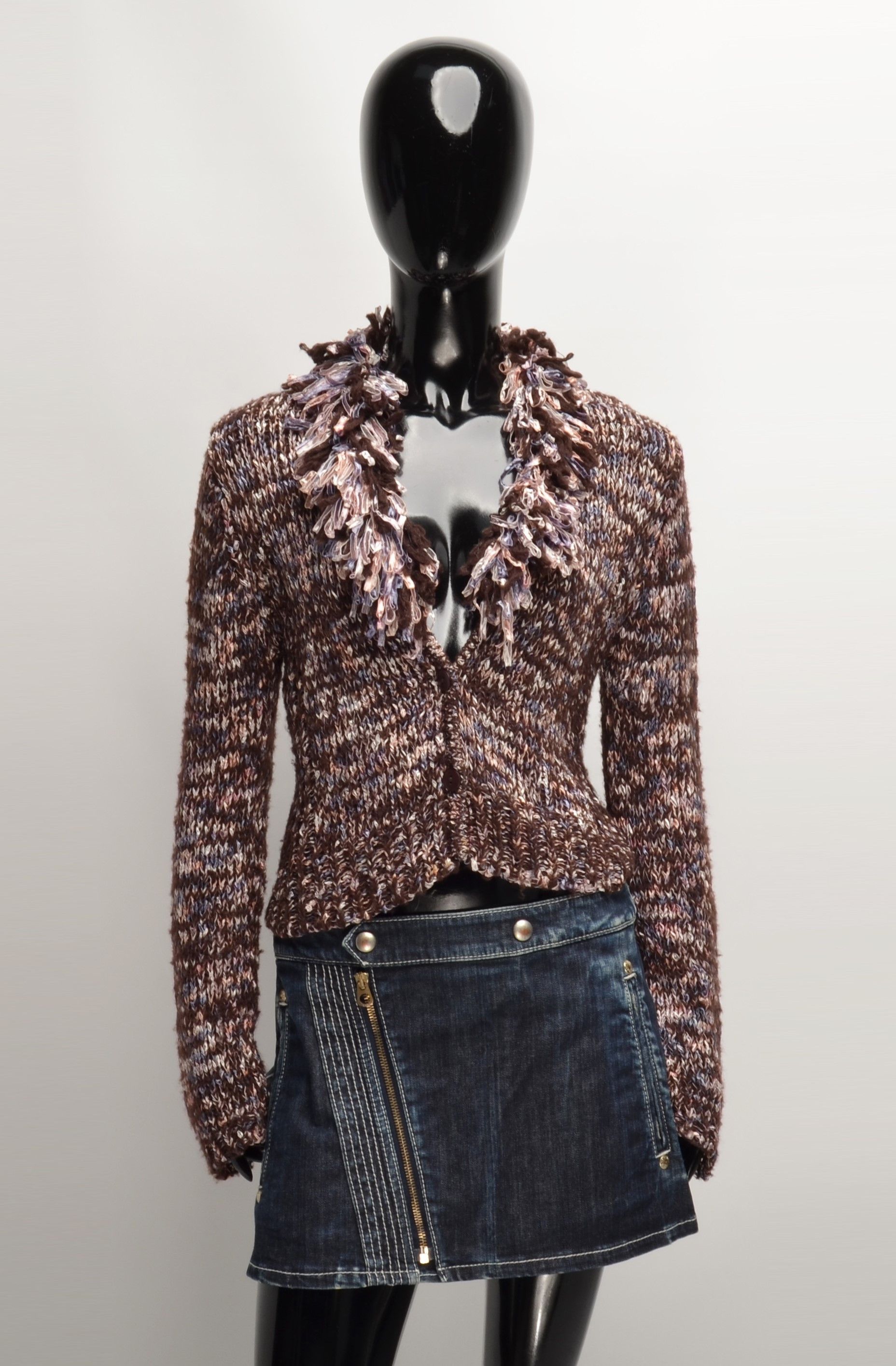 Japanese Brand Vintage Scooter Mohair Blend Y2K Grunge Cardigan Size XL / US 12-14 / IT 48-50 - 1 Thumbnail