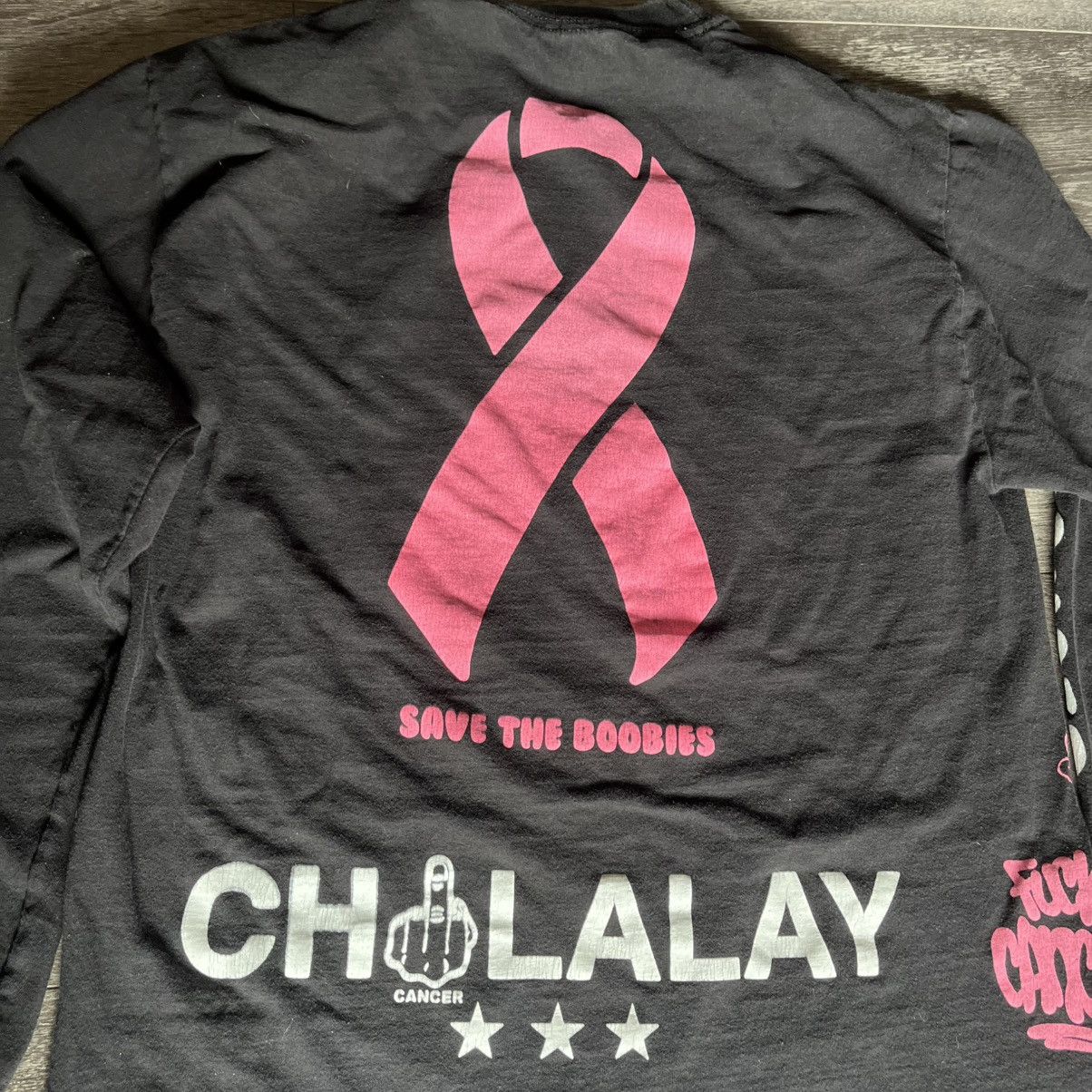 Vintage Chilalay Breast Cancer Awareness Save Boobies Longsleeve Tee Size US M / EU 48-50 / 2 - 6 Thumbnail