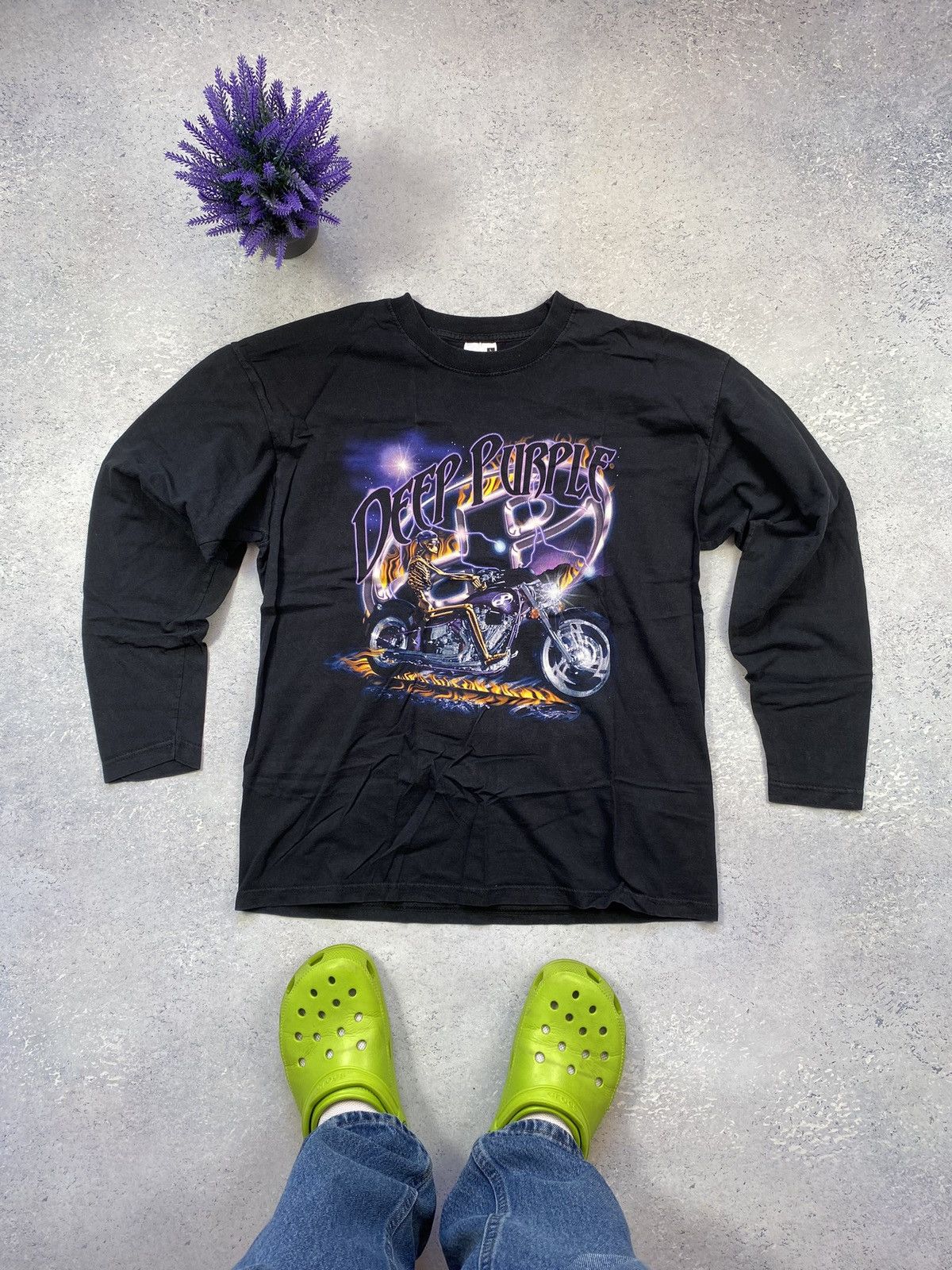 Band Tees Deep Purple Black Men’s Longsleeve T-shirt With Big Logo Size US L / EU 52-54 / 3 - 2 Thumbnail