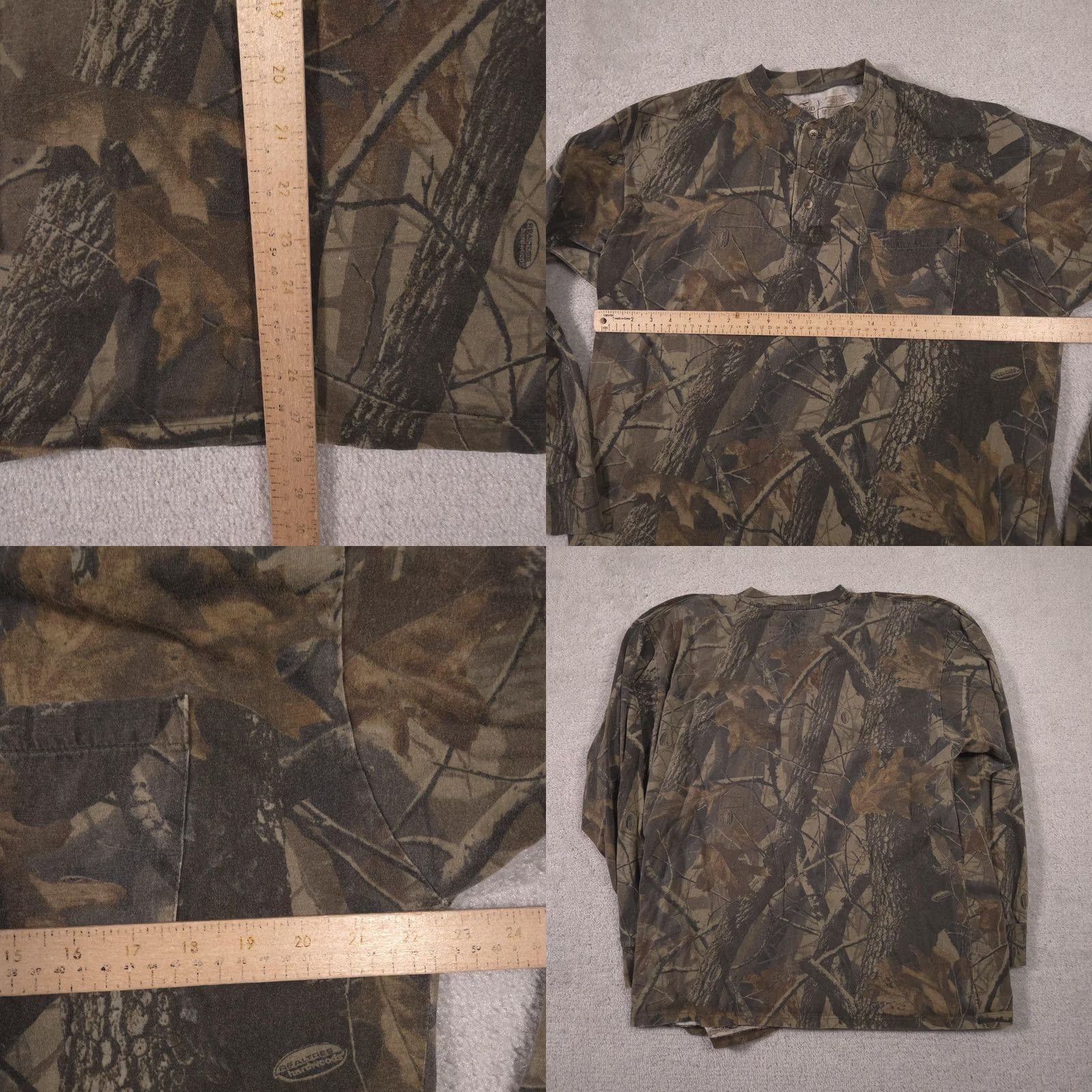 Vintage RedHead Henley Shirt Mens XL Brown Camo Pocket Tee Long Sleeve Hunting Outdoor Size US XL / EU 56 / 4 - 8 Thumbnail
