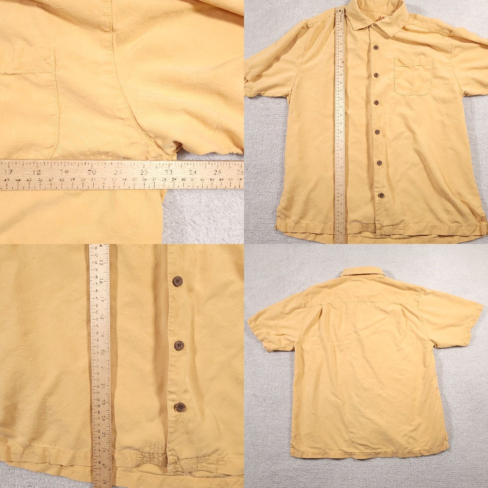 Tommy Bahama Tommy Bahama Silk Hawaiian Button Up Shirt Mens Large Orange Pocket Palm Leaf Shirt Size US L / EU 52-54 / 3 - 8 Thumbnail