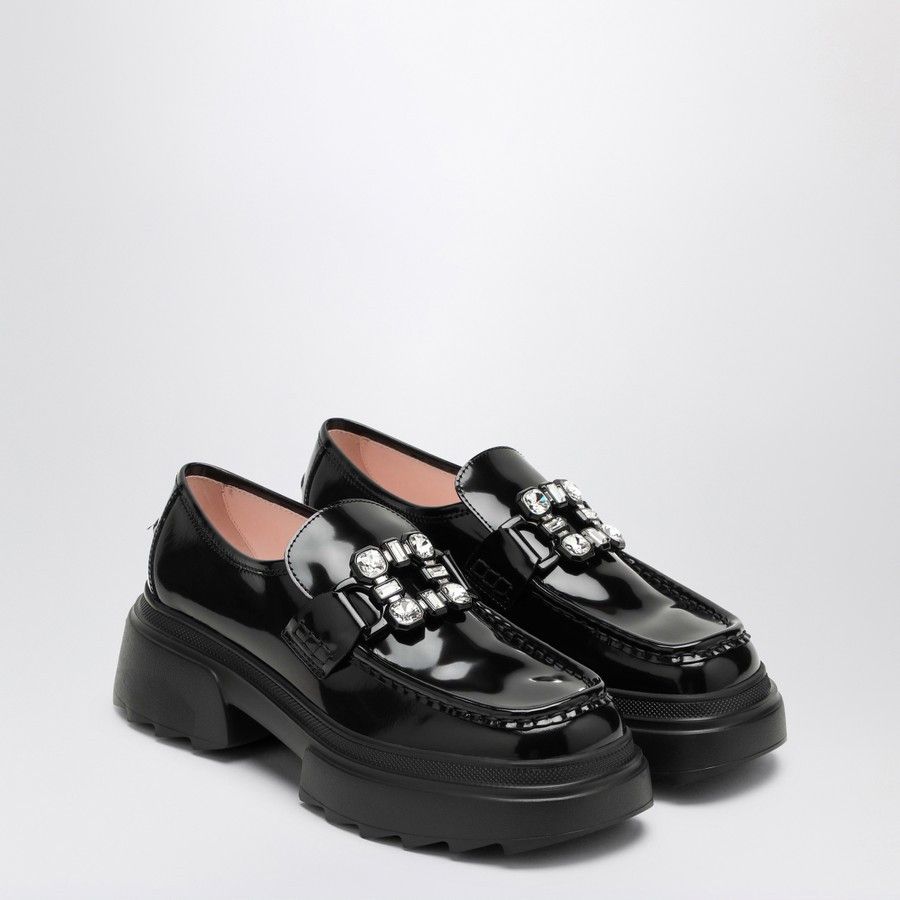 Roger Vivier o1d2blof0924 Leather Platform Loafer in Black Size US 8 / IT 38 - 1 Thumbnail