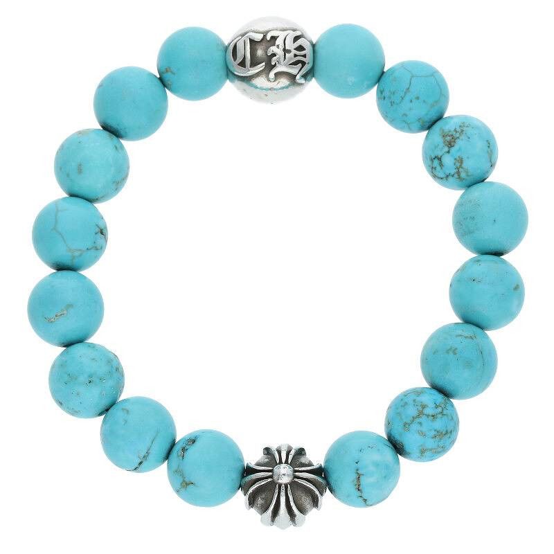 image of Chrome Hearts Large Beaded Turquoise Bracelet, Men's
