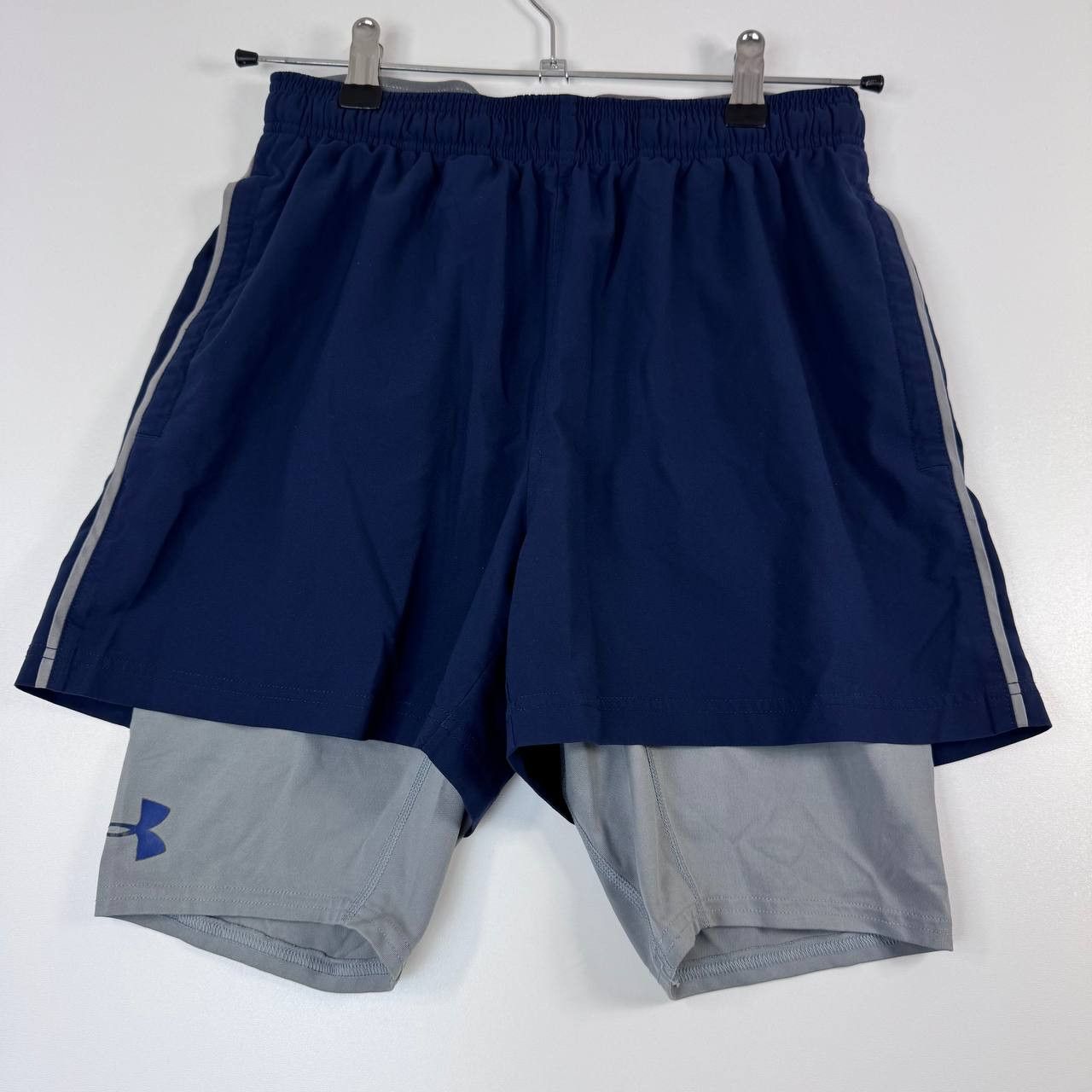 Under Armour Under Armour Mens 2 In 1 Running Shorts Blue Compression M Size US 32 / EU 48 - 1 Thumbnail