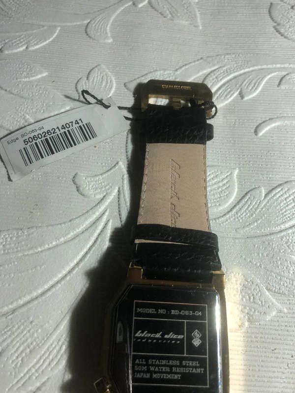 Designer Black Dice Analogue black gold Watch Size ONE SIZE - 7 Thumbnail