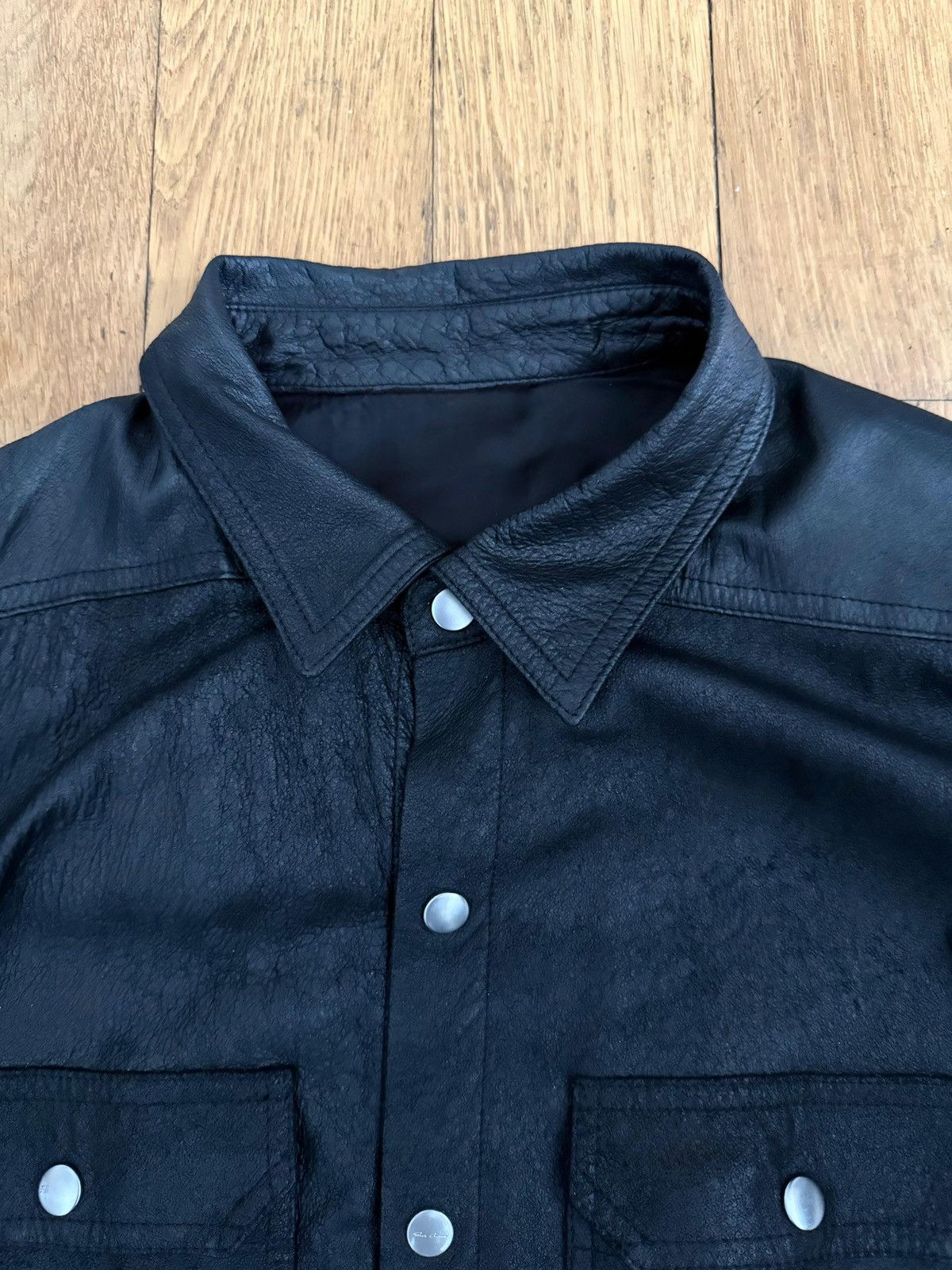 Rick Owens Blistered Leather Outhershirt Size US M / EU 48-50 / 2 - 6 Thumbnail