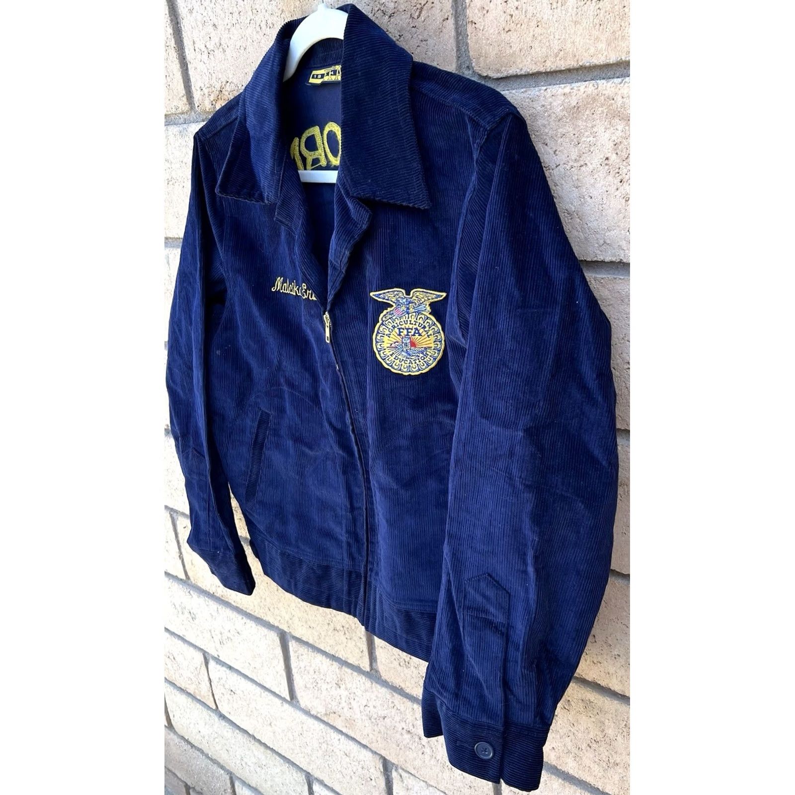 Vintage VINTAGE FFA California Corduroy Jacket Blue 38 Embroidered Size US XXS / EU 40 - 4 Thumbnail