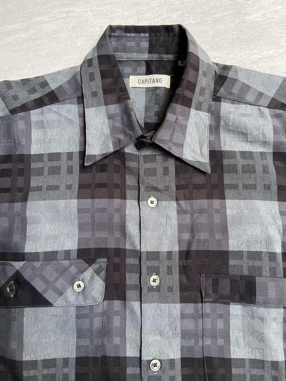 Designer × Japanese Brand CAPITANO Grey Plaid Shirt Size US M / EU 48-50 / 2 - 9 Thumbnail