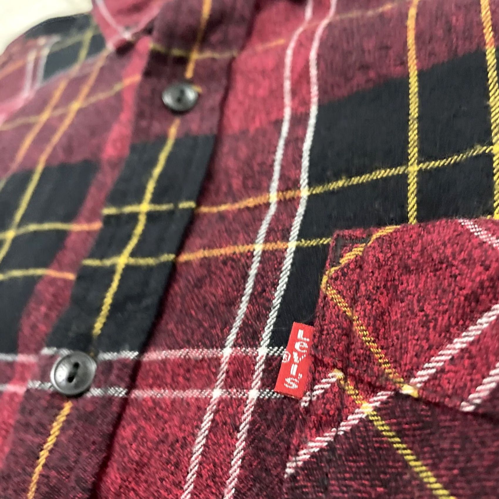 Levi's Levi's Flannel Shirt Men L Black Red Tab Rockabilly 90s Grunge Plaid Button-Up Casual Workwear Linen/Red Tab? Size US L / EU 52-54 / 3 - 2 Thumbnail