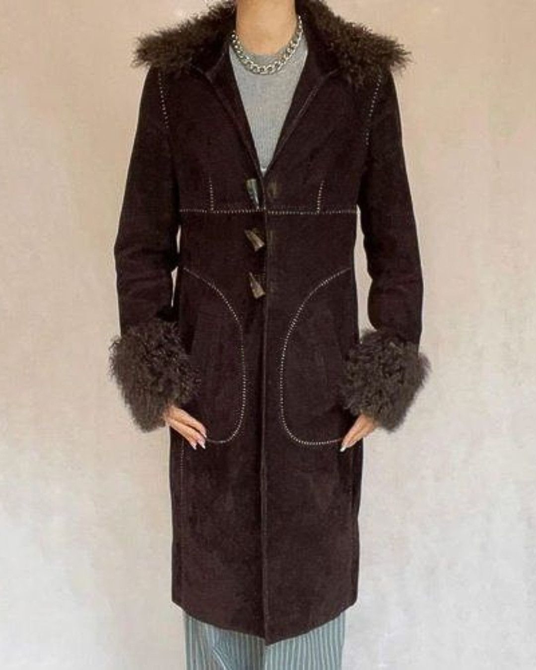 Karen Millen karen millen long сoat with lamb wool Size M / US 6-8 / IT 42-44 - 4 Thumbnail