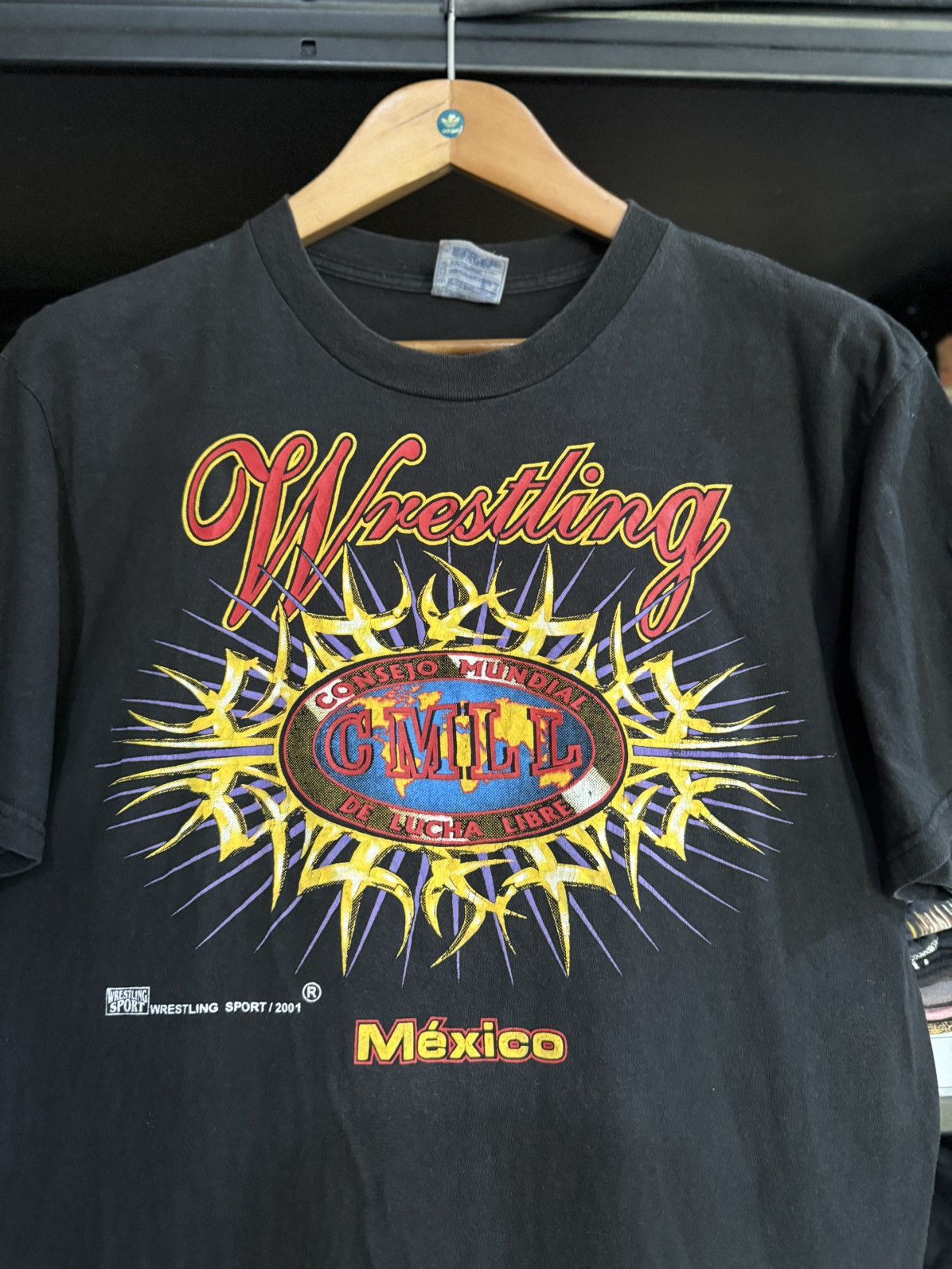 WWF Vintage Consejo Mundial Vs De Luca Libre Wrestling Sport Tee Size US L / EU 52-54 / 3 - 3 Thumbnail