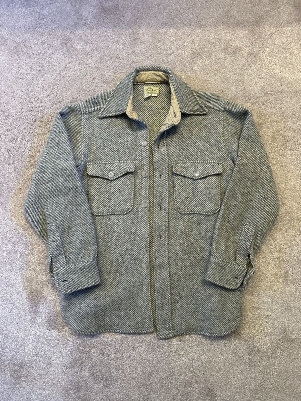 L.L. Bean Vintage 1970s L.L. Bean Virgin Wool Herringbone Shirt Jacket Size US M / EU 48-50 / 2 - 4 Thumbnail