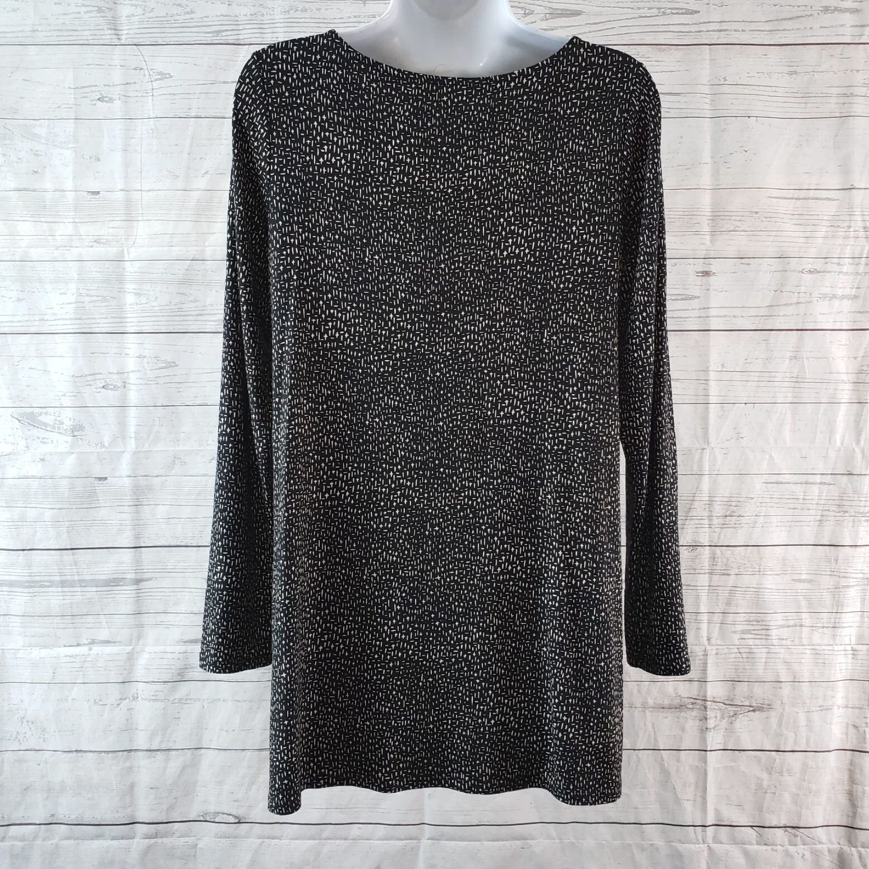 J. Jill J Jill Wearever Collection Womens Tunic Top XS Black Long Sleeve Blouse Shirt Size XS / US 0-2 / IT 36-38 - 4 Thumbnail
