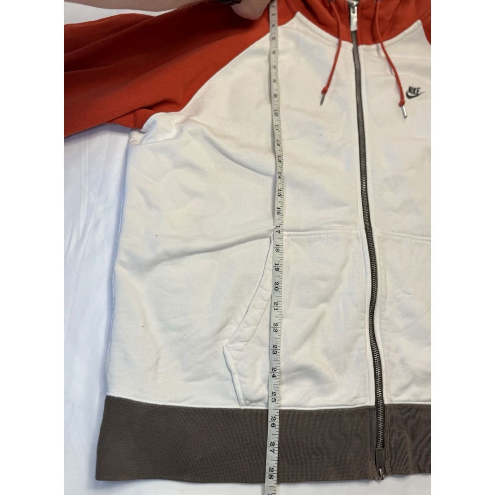 Nike VINTAGE Nike Sportswear AW77 Full Zip Hoodie Mens XL White Orange Size US XL / EU 56 / 4 - 5 Thumbnail