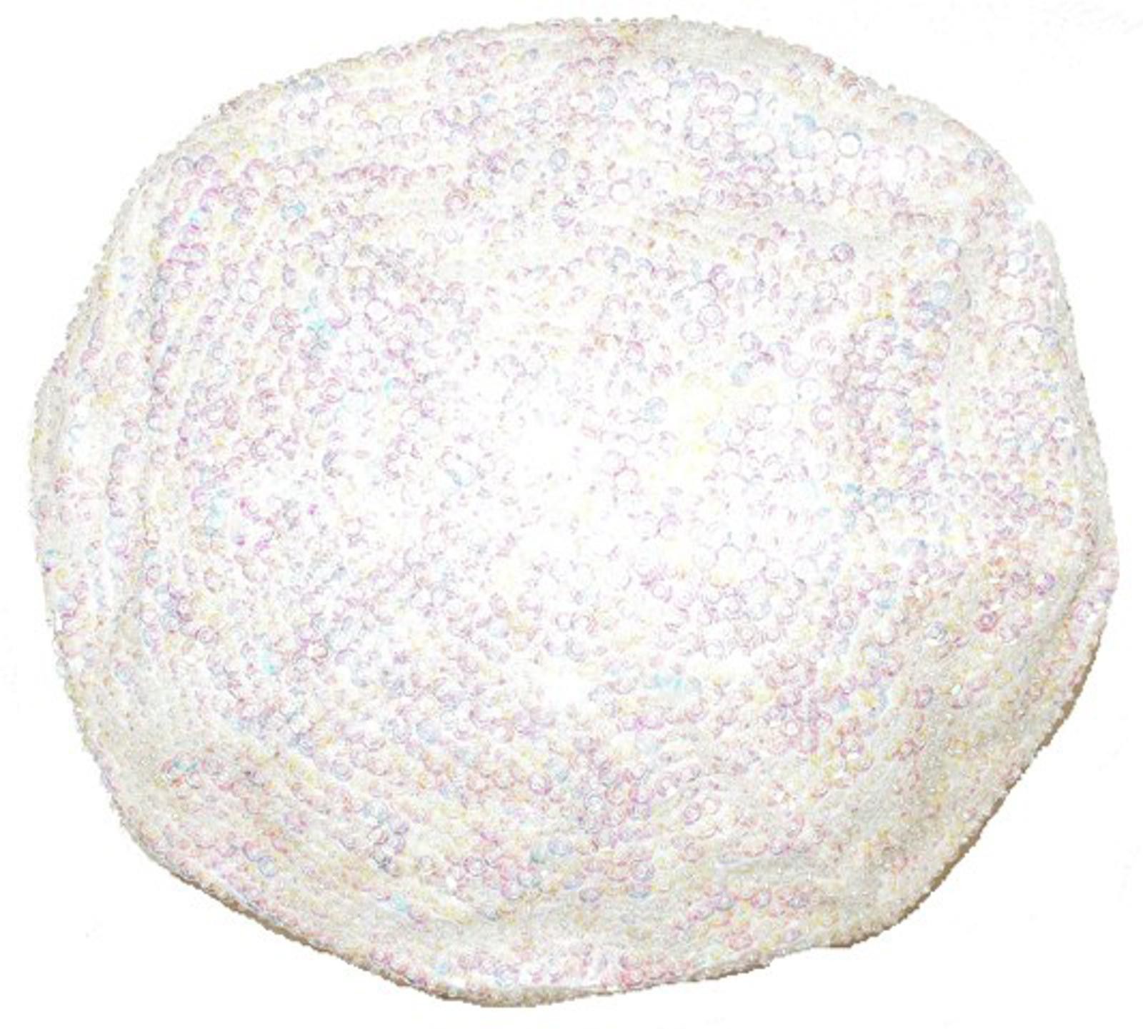 Designer Sequin Beret Style Cap Opal White Size ONE SIZE - 1 Preview