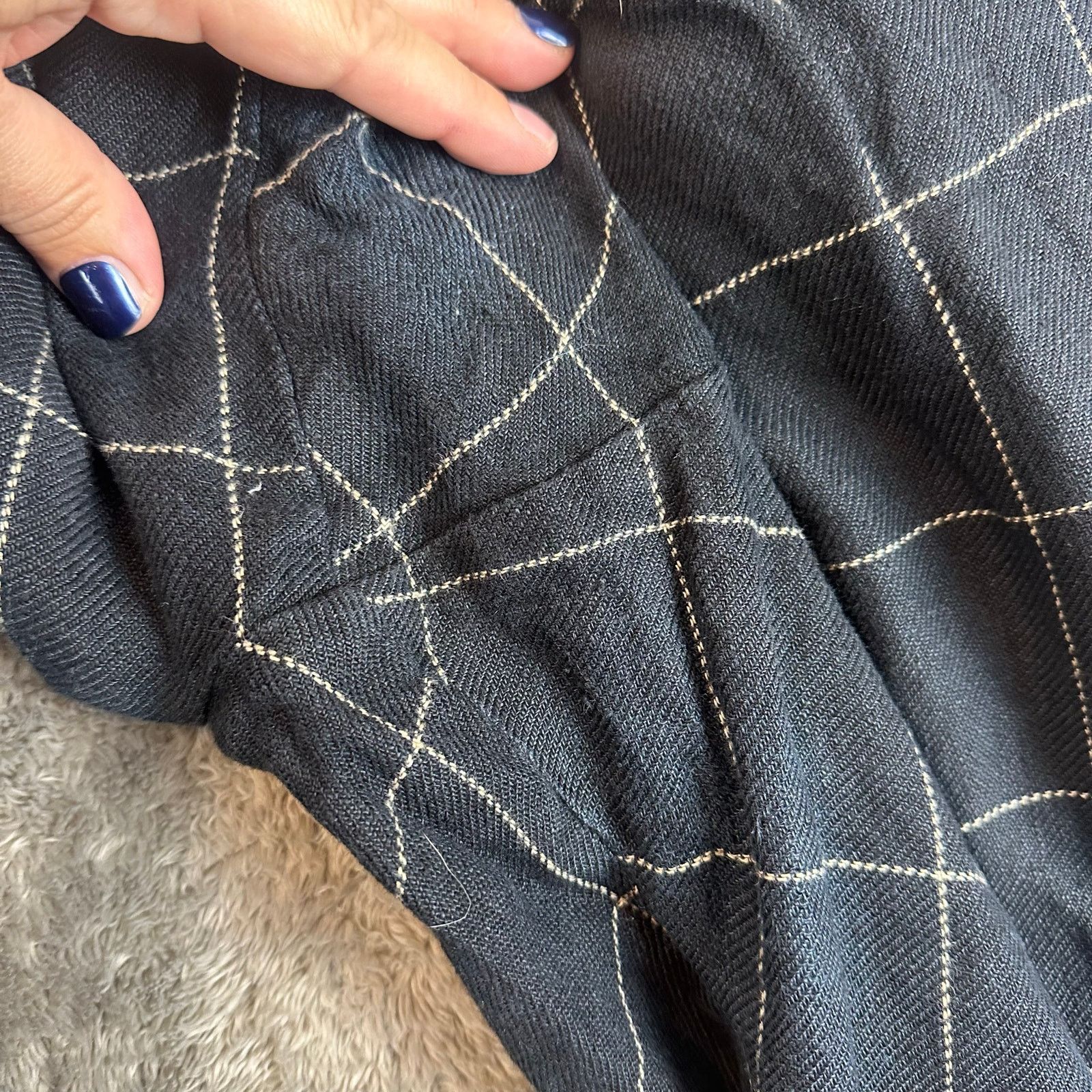 Lauren Ralph Lauren LRL Ralph Lauren Gray 14 Linen Windowpane Plaid Cuffed Pants Size 36" / US 14 / IT 50 - 7 Thumbnail