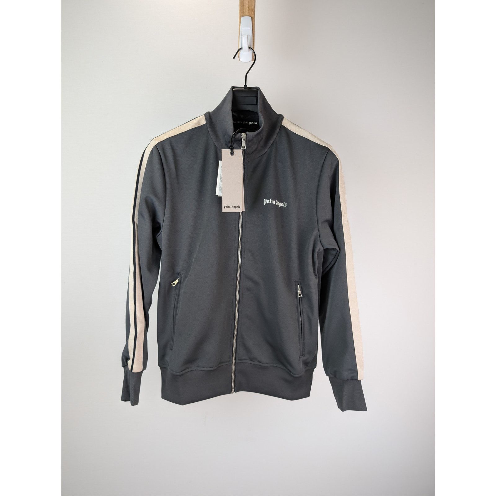 Palm Angels o1rshd1 New Classic Track Jacket in Dark Grey / White Size US S / EU 44-46 / 1 - 1 Thumbnail