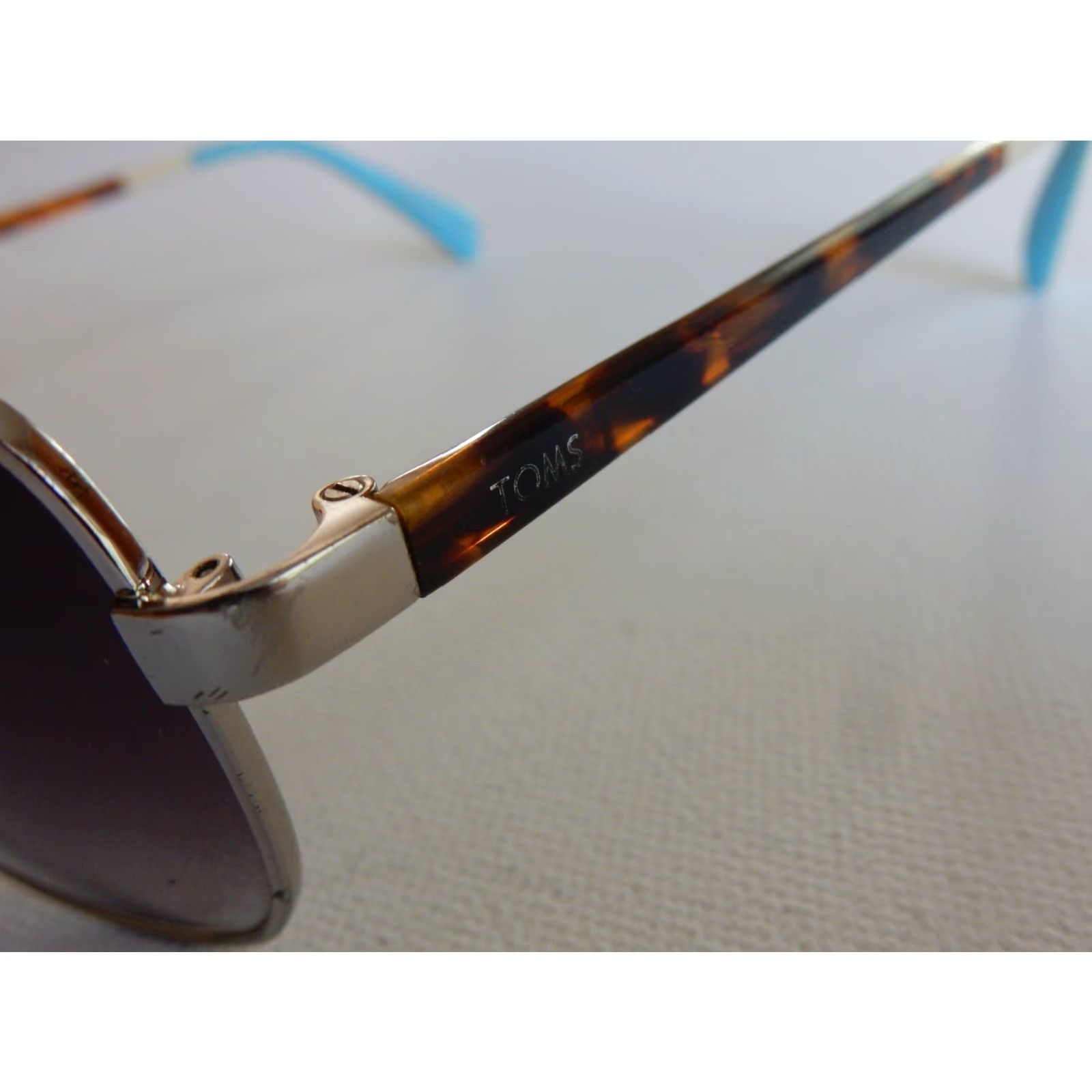 Vintage TOM'S Aviator Sunglasses 58[]14 130 Brown Scratched Lenses Unisex Adults Size ONE SIZE - 4 Thumbnail