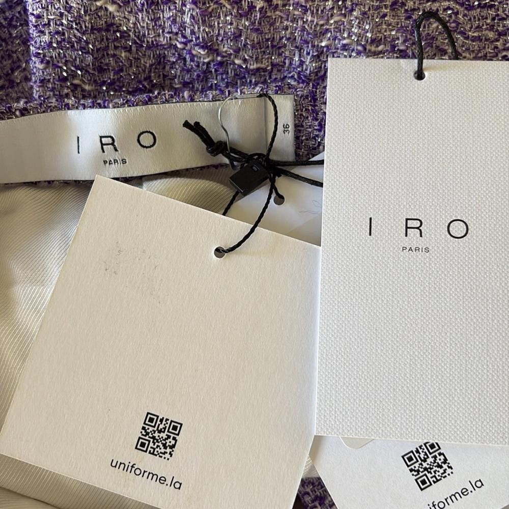 Iro New IRO Paris Najo Tweed Shorts in Purple/Silver Size 28" / US 6 / IT 42 - 12 Thumbnail
