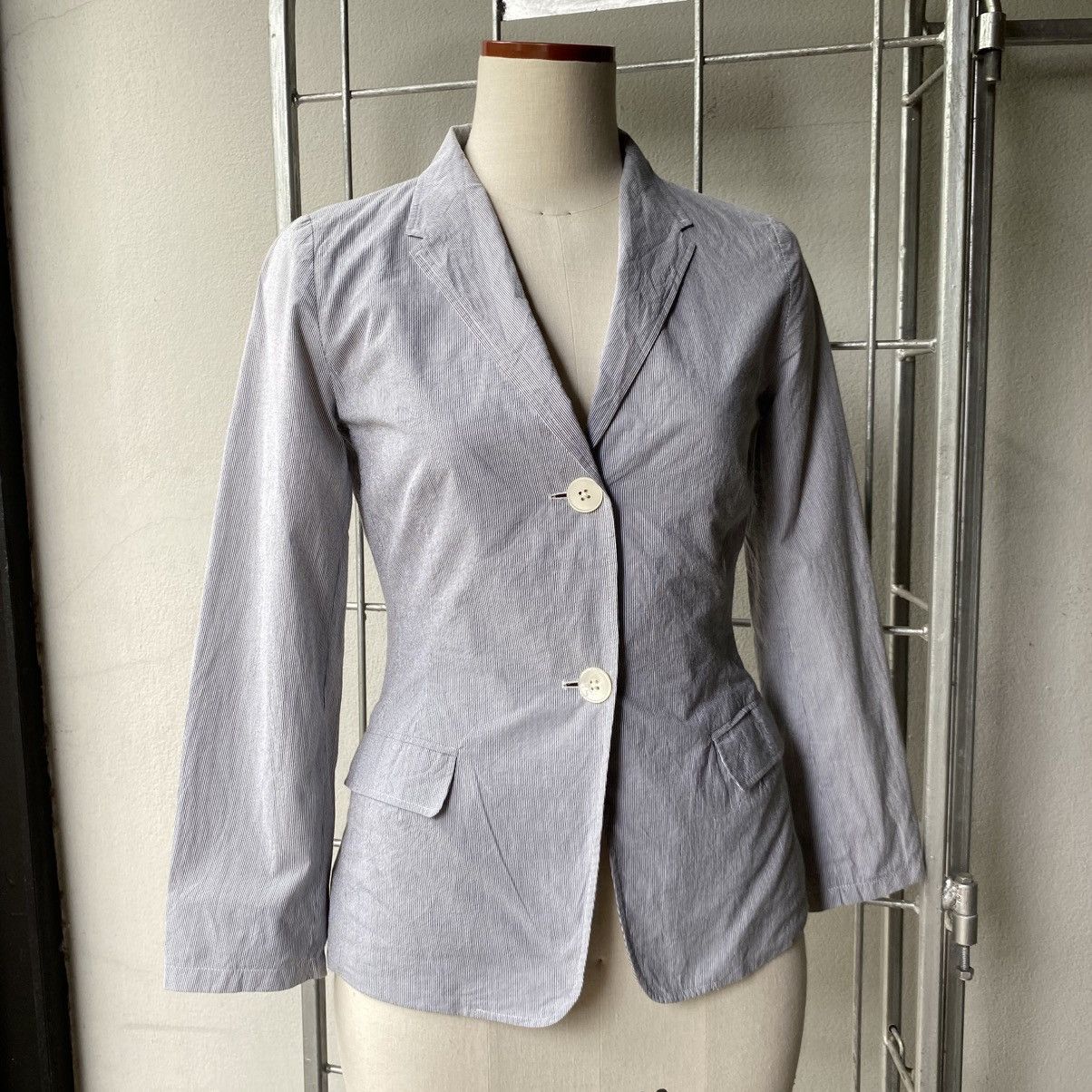 Jil Sander JIL SANDER Light Gray Blazer with Two Buttons Size M / US 6-8 / IT 42-44 - 3 Thumbnail