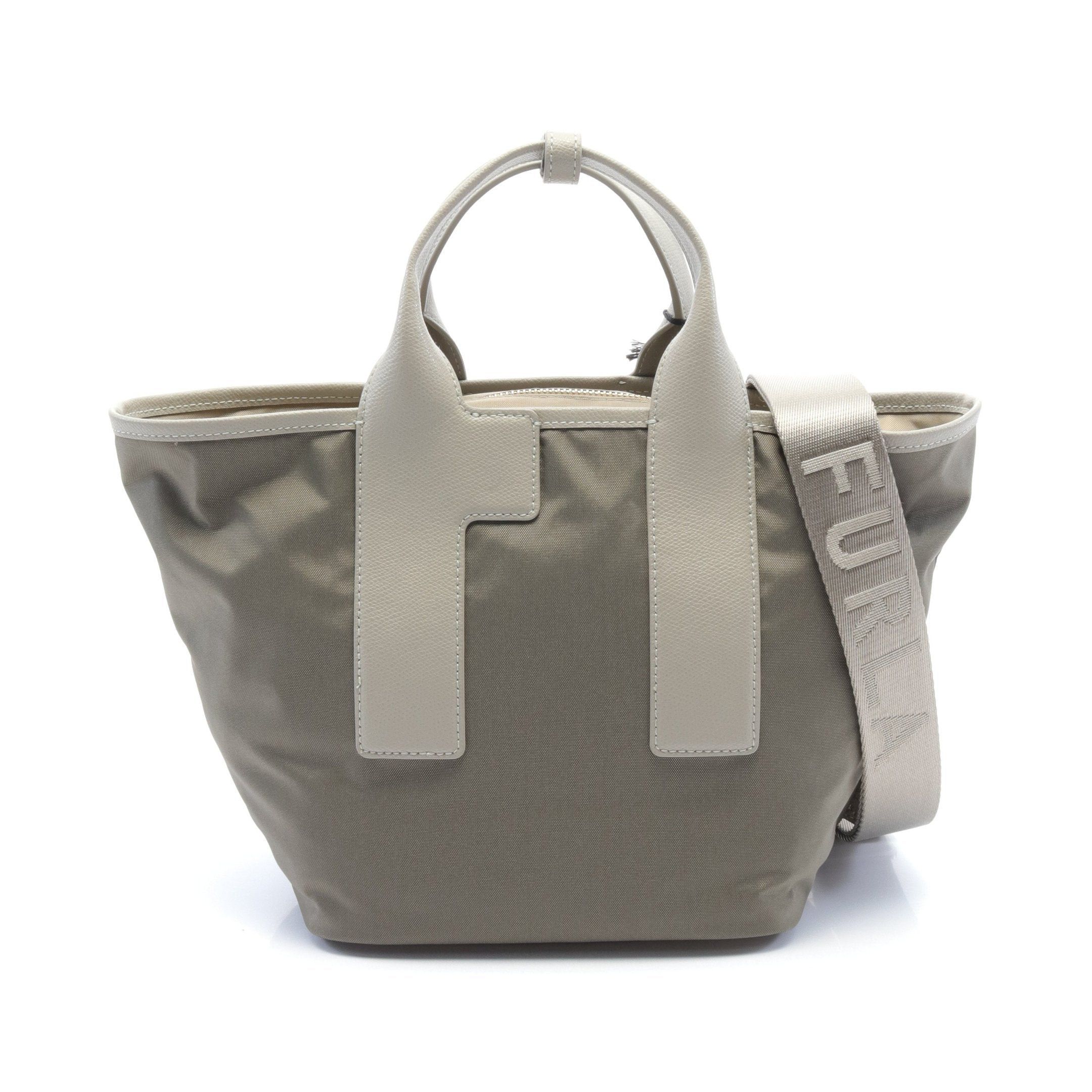 Furla Furla Piuma M Handbag Nylon Canvas Leather Khaki Green Beige Gray Size ONE SIZE - 1 Thumbnail
