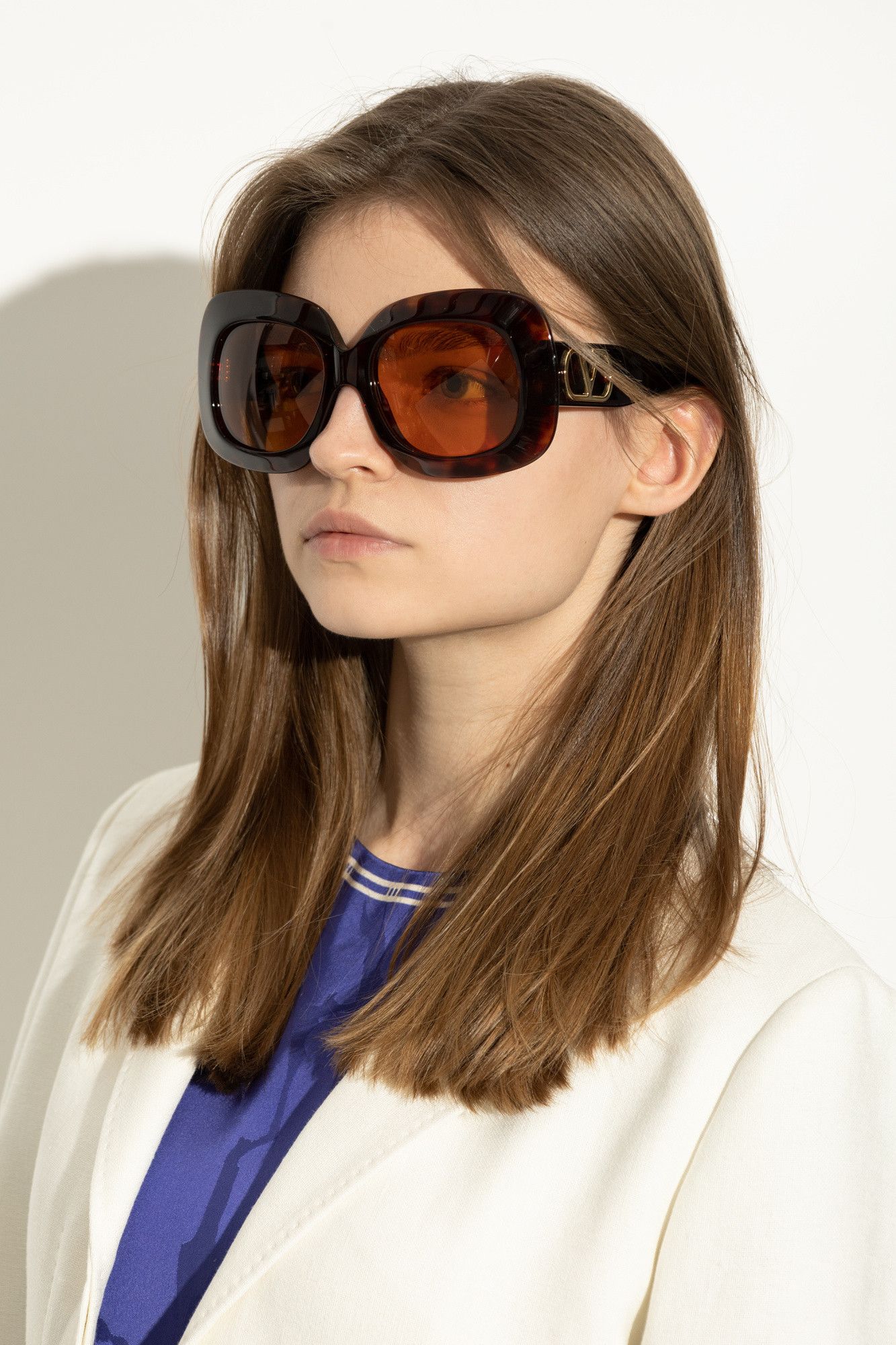 Valentino NEW VALENTINO SUNGLASSES VLS-180C HAVANA/ORANGE WOMEN EYEWEA Size ONE SIZE - 2 Thumbnail