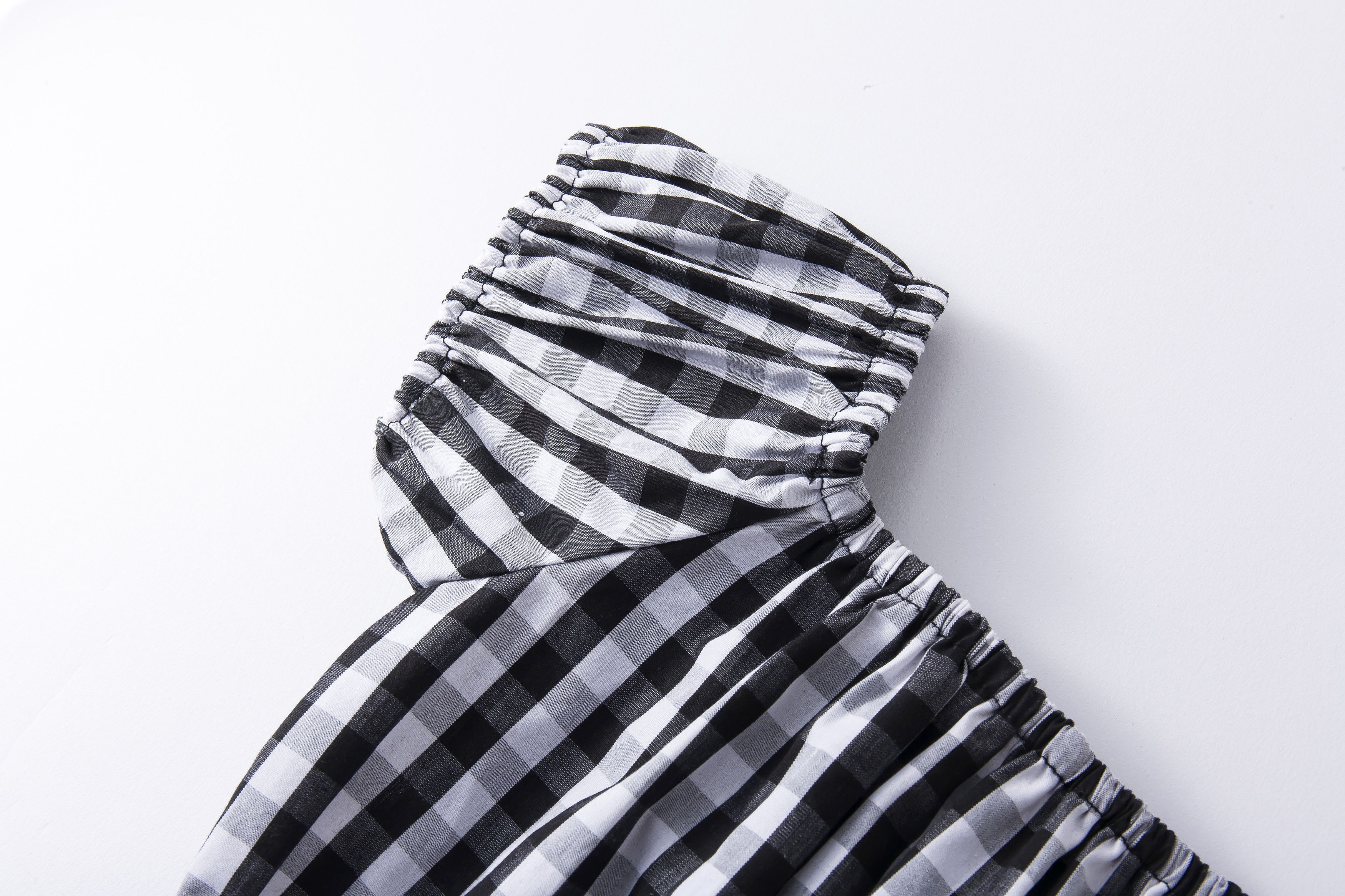 Other Women tops black and white check off shoulder slim fit Size XXL / US 16-18 / IT 52-54 - 4 Thumbnail
