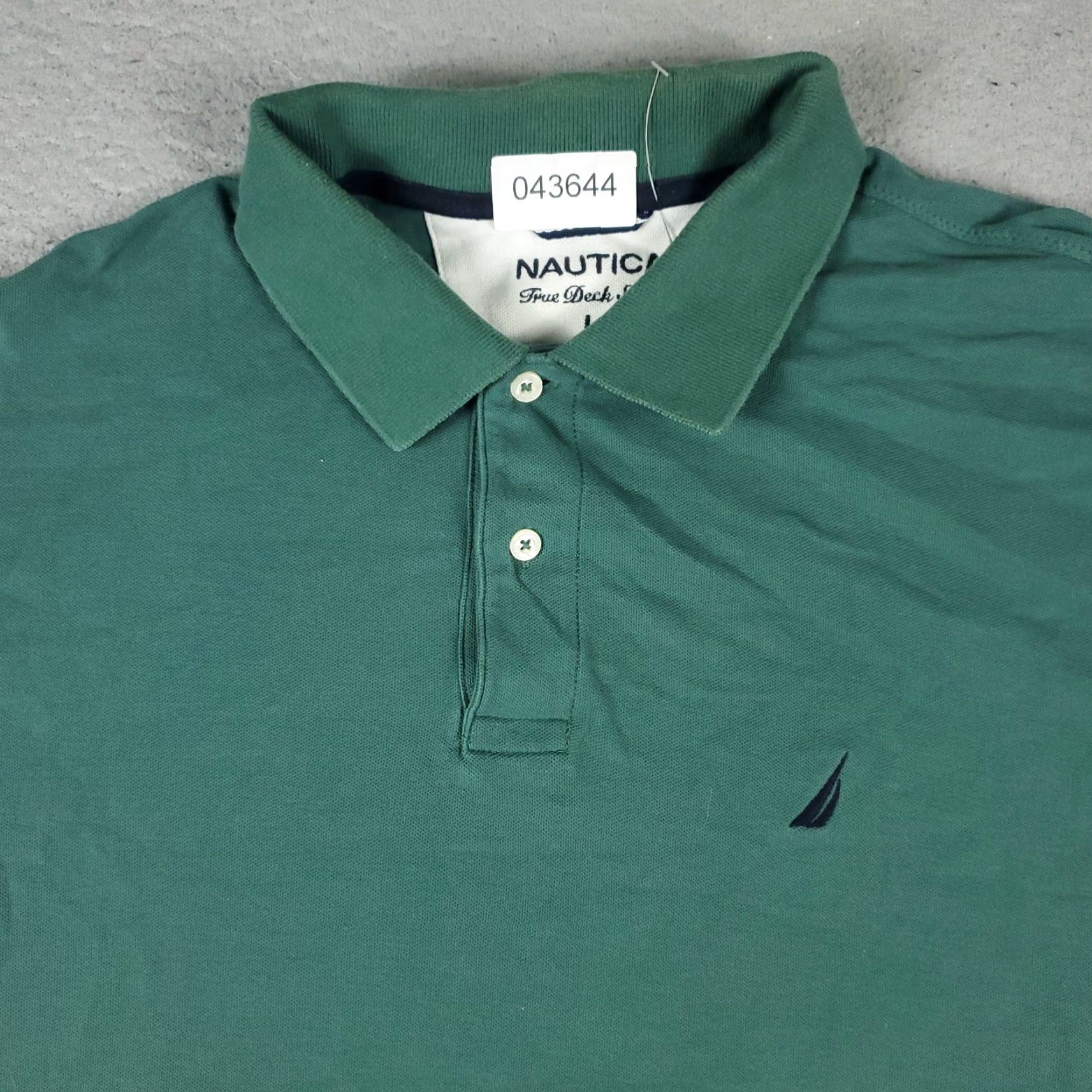 Nautica Nautica Polo Shirt Adult Large Green Solid Short Sleeve Casual Mens Size US L / EU 52-54 / 3 - 2 Thumbnail