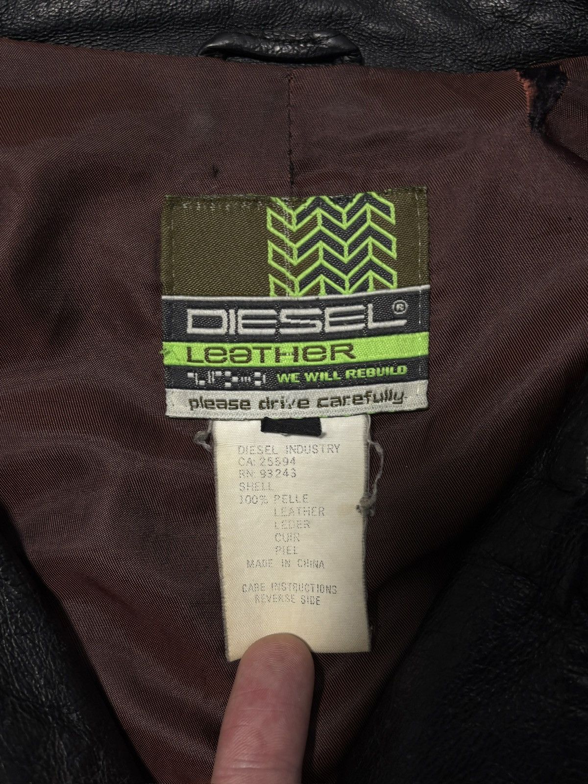 Diesel 1990s Diesel Leather Jacket Vintage Diesel Jeans Trench Mid Size US L / EU 52-54 / 3 - 8 Thumbnail