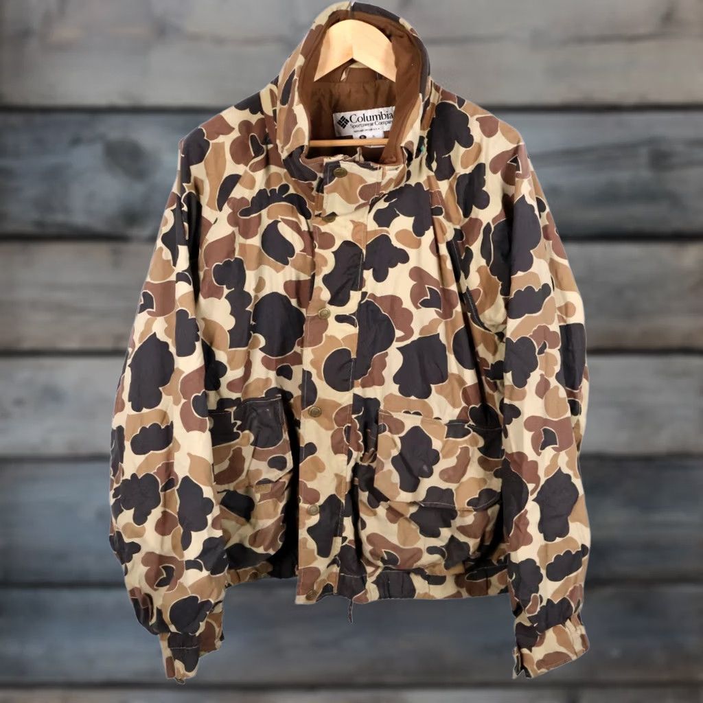 Vintage VINTAGE Columbia Camouflage Jacket Men XL Duck Camouflage Full Zip Pockets Military Style 90s Outdoor Fall Winter Mens Size US XL / EU 56 / 4 - 1 Thumbnail