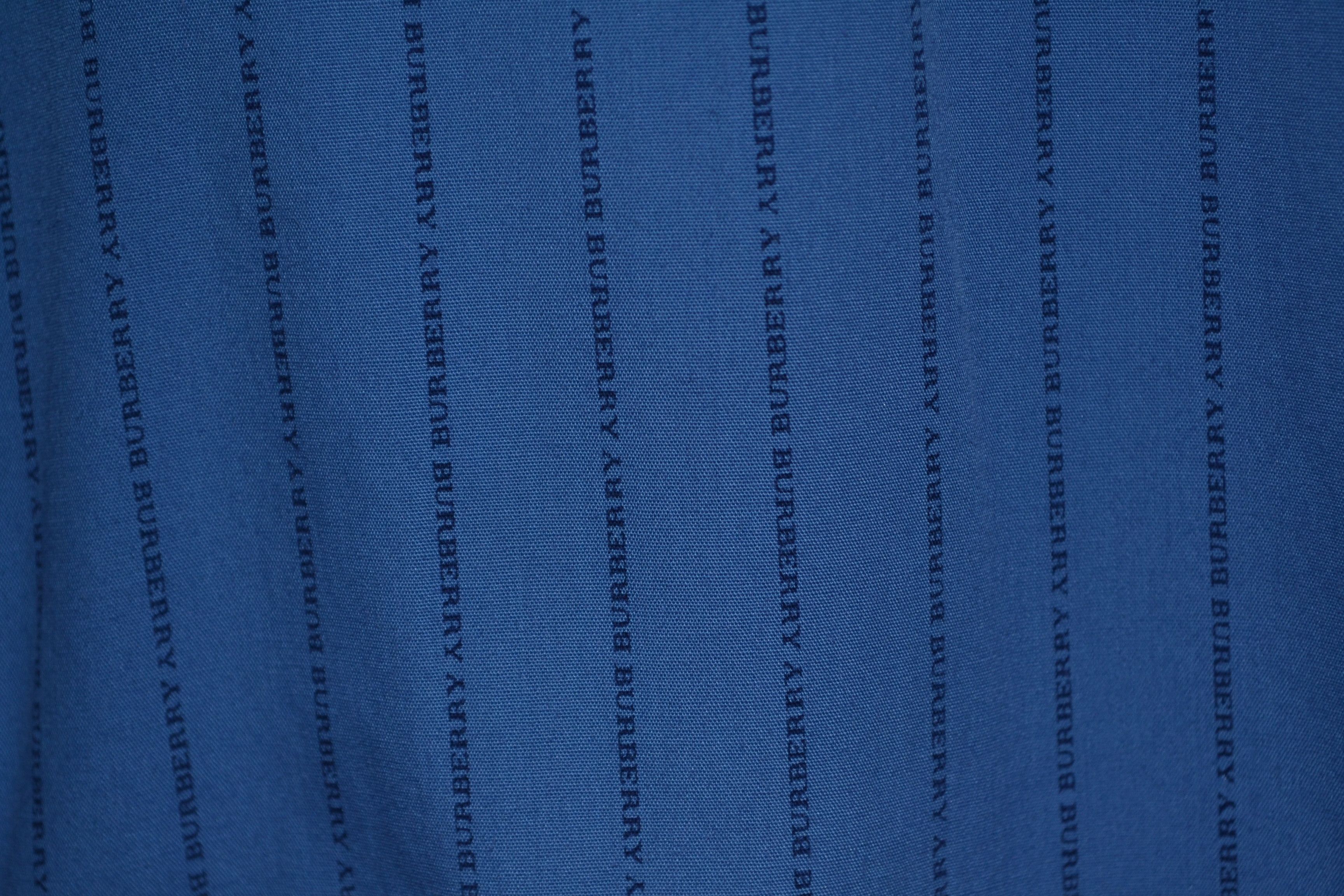 Burberry Burberry Vintage UK Spellout Monogram Blue Shirt 17 43 L-XL Size US L / EU 52-54 / 3 - 9 Thumbnail